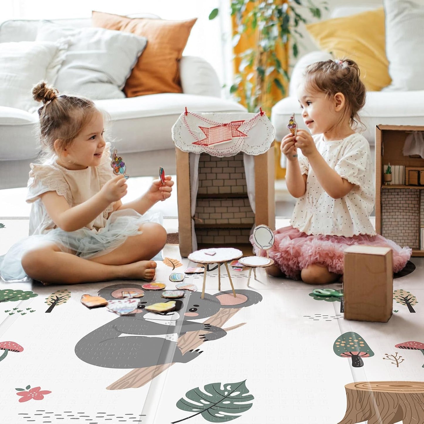 Baby Play Mat, PIGLOG Extra Large Foldable Play Mat for Babies and Toddlers, Infants, Upgraded Tear Proof Baby Crawling Mat, Reversible Waterproof Portable Playmat for Indoor Outdoor 71" x 79", Koala