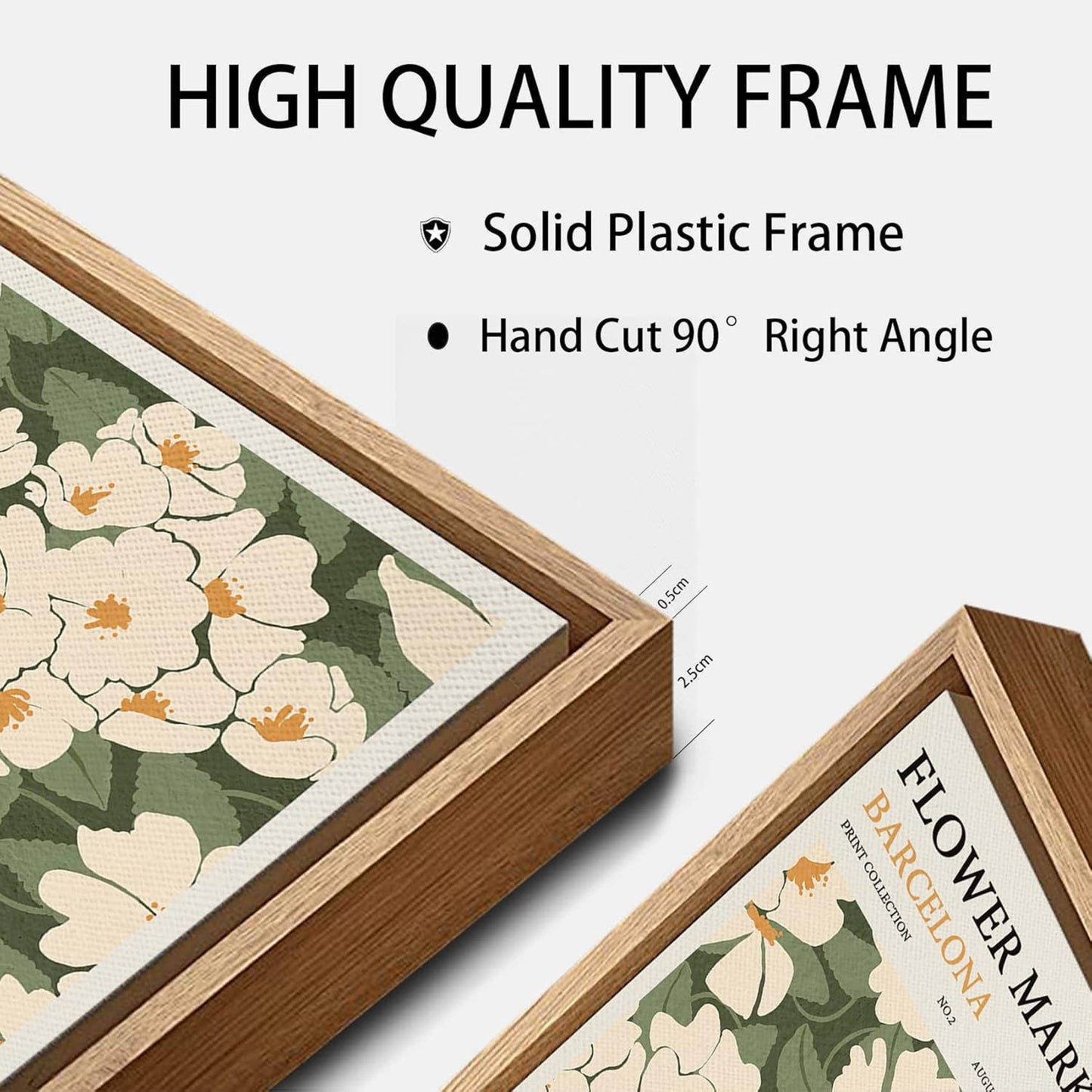 Zzuyi Framed Flower Market Wall Art,Green And White Fresh Art Print for Bathroom, Bed Room, Office Home Decoration Gift- 16"x 24"