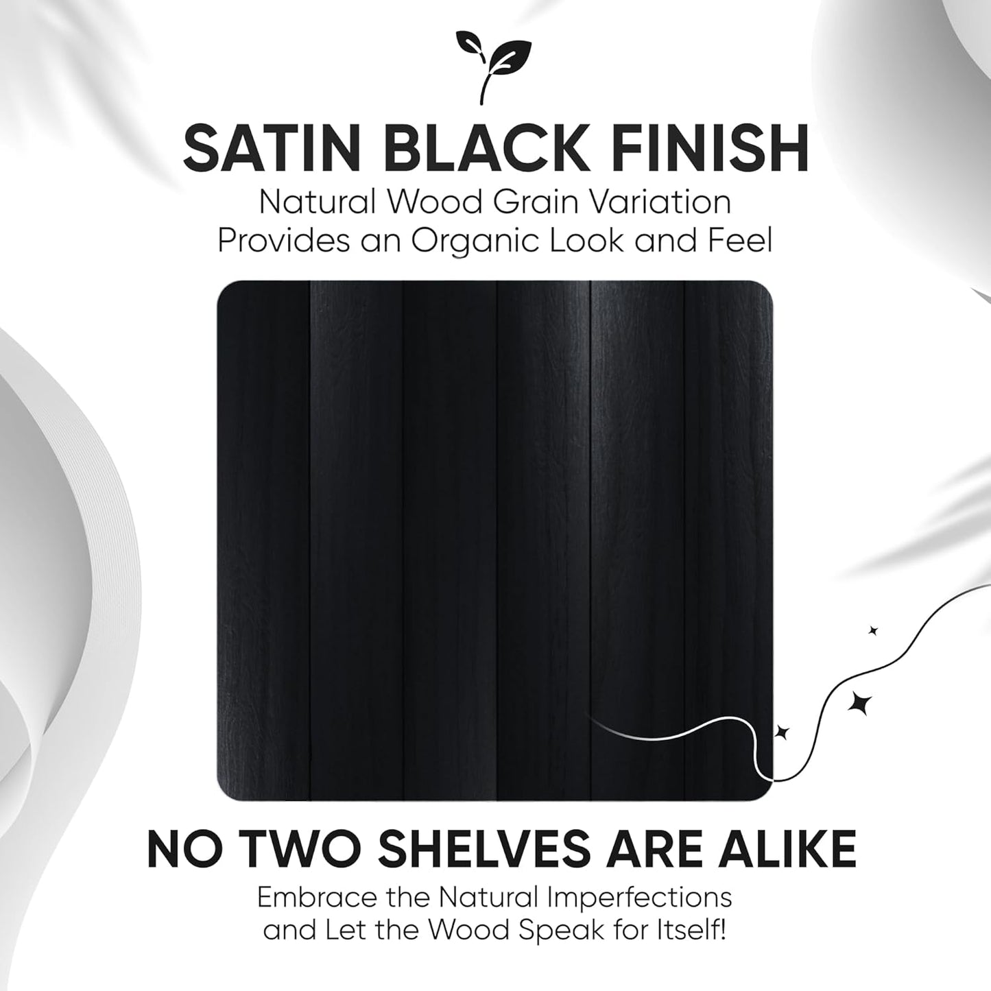 Homeforia Black Floating Shelves 30 inches Long, High End Solid Real Wood 30 inch Floating Shelf for Wall Mounted, Black Wooden 30in Floating Shelves, Heavy Duty Bracket, 30 X 6.5 X 1.75 in, Set of 4