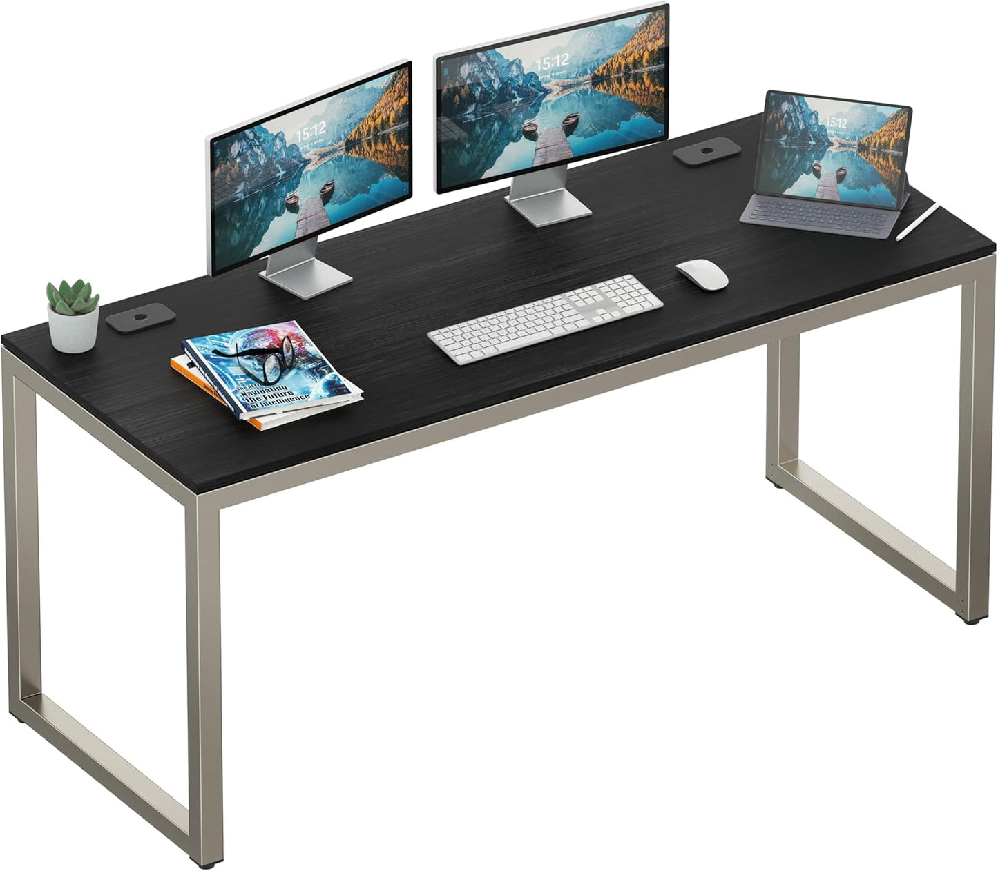 SHW 55-Inch Commercial-Grade Office Computer Desk, Espresso
