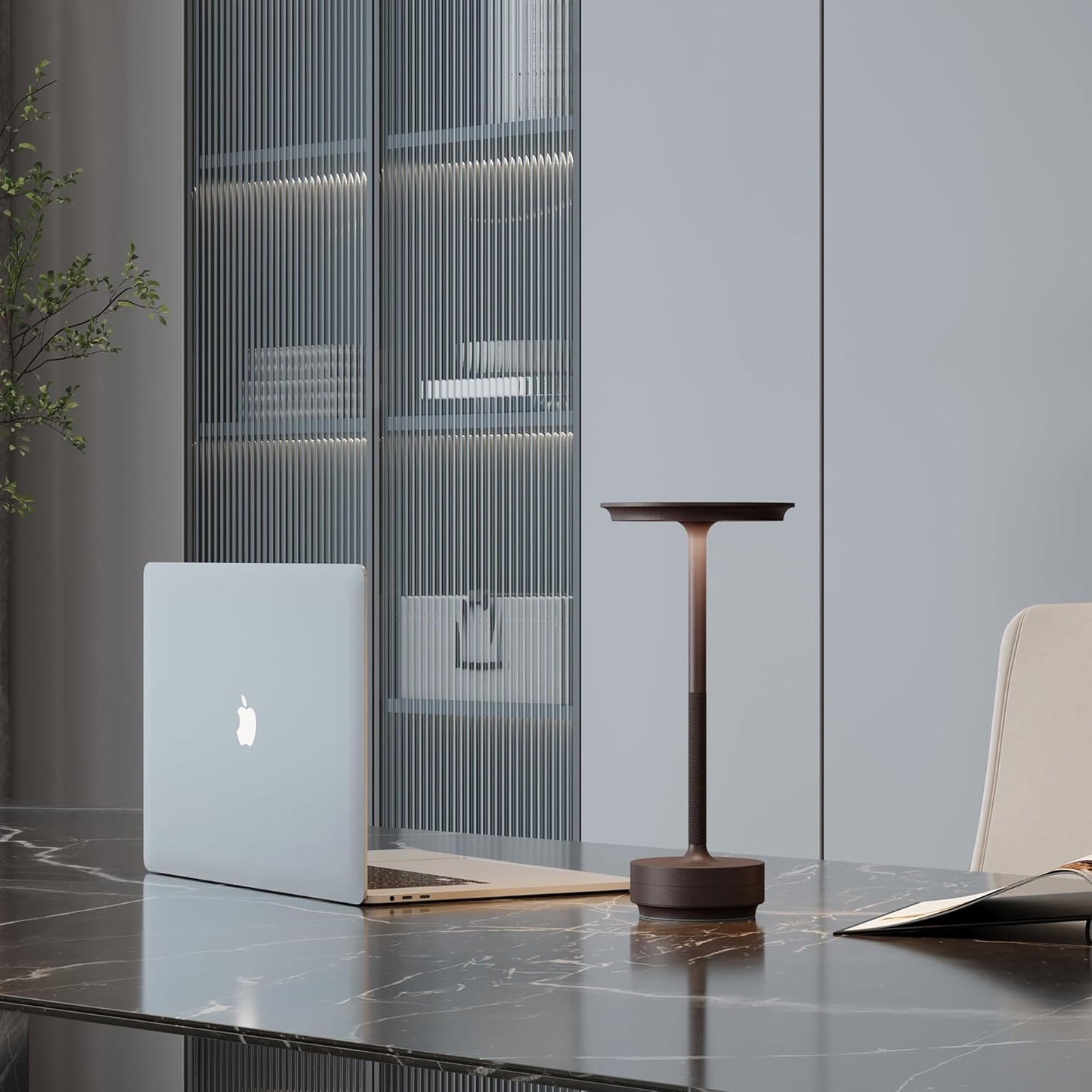 2 Pack Rechargeable Cordless Table Lamps, 5000mAh Portable LED Table Light, 3 Color Stepless Dimming Battery Powered Metal Table Lamp for Outdoor/Home/Restaurant.(Rust)