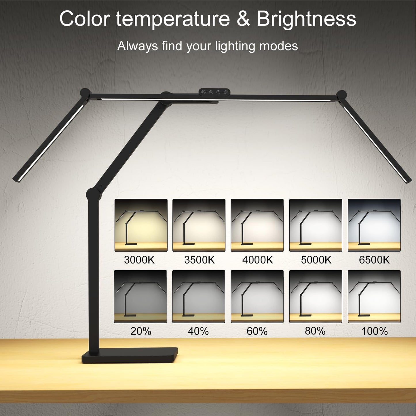 36W 3000LM Ultra Bright Architect Desk Lamp with Base, 47.4Inches Wide Tall Overhead Desk Light for Home Office, Dimmable Table Light with Remote for Desktop Working,Drafting,Reading