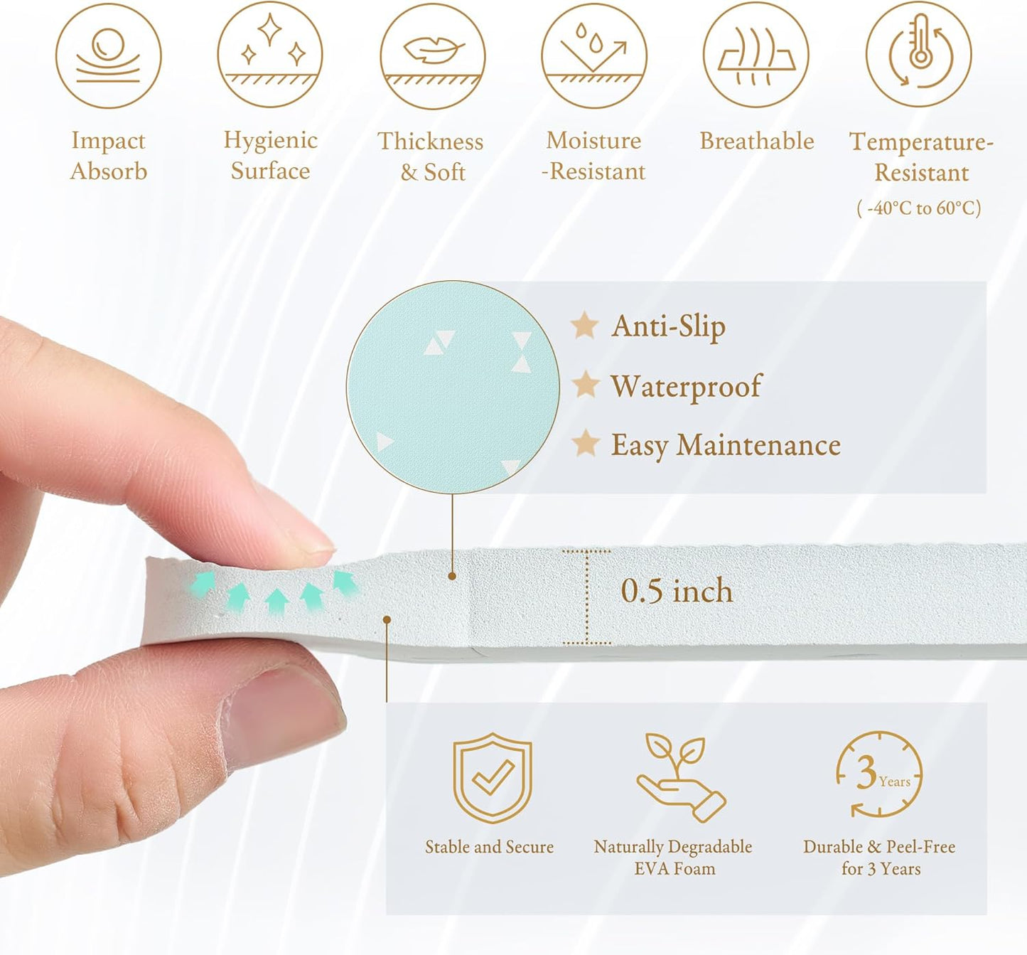 Popsykosy Premium Exercise & Baby Foam Play Mats - Stylish & Large Non-Toxic Puzzle Floor Mat - 6 Tiles - Spacious 6ft x 4ft - Peel-Resistant Reinforced - Soft, Thick, Waterproof - Triangle Blue