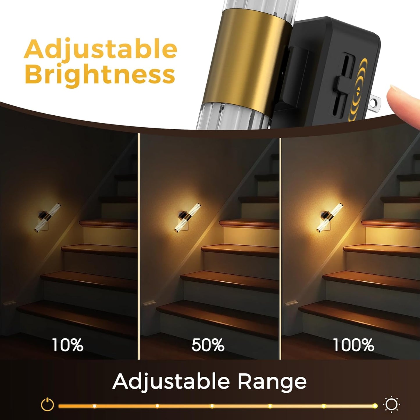 L LOHAS LED Rotating Night Light, Night Lights Plug into Wall, Auto Nightlight Dimmable 100LM, Light Sensor, 3000K Soft Light, LED Acrylic Nightlight Plug in for Bedroom Bathroom Hallway Kitchen,2Pack