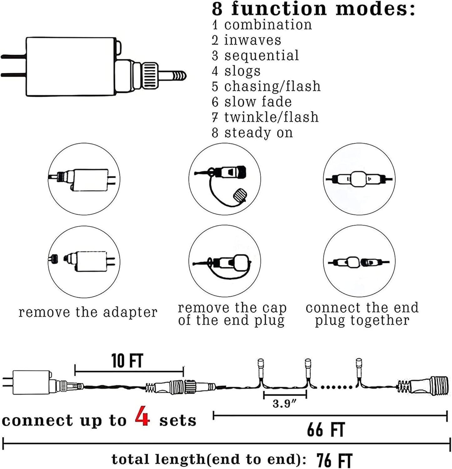 TW SHINE Red Christmas Lights, 400 LED 132FT Outdoor Christmas Lights Plug in with 8 Modes, Waterproof Light Outdoor Green Wire, Indoor Xmas Decorations for Party Yard House Decor