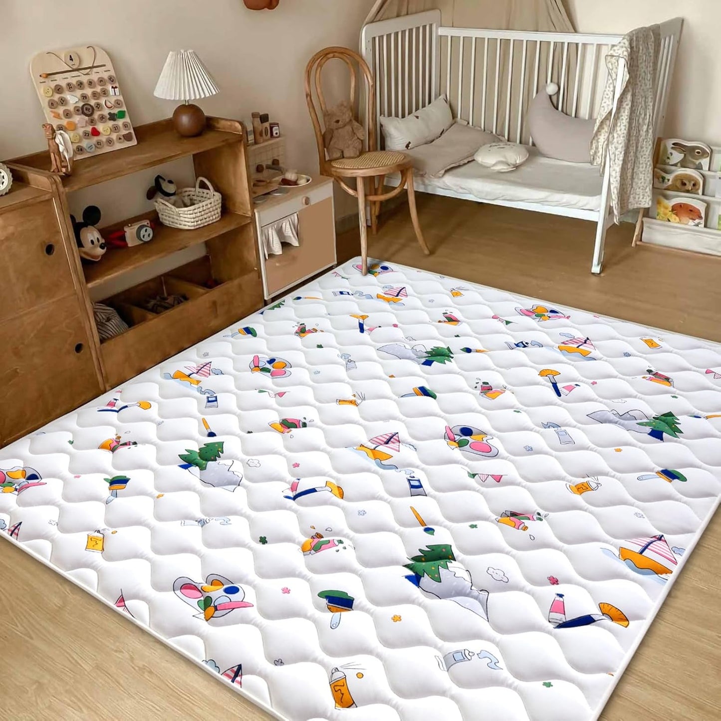 Baby Play Mat - 65" X 50",Premium Thicker Foam One-Piece Crawling Mat, Machine Washable, Extra Large Anti-Slip Activity Playmat for Babies, Toddlers1