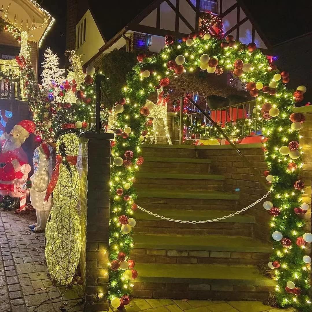 YEGUO 200 LED 66ft Christmas Lights Outdoor Waterproof, Warm White String Light Indoor, 8 Modes Green Wire Twinkle Xmas Tree Light Plug in with Memory Timer