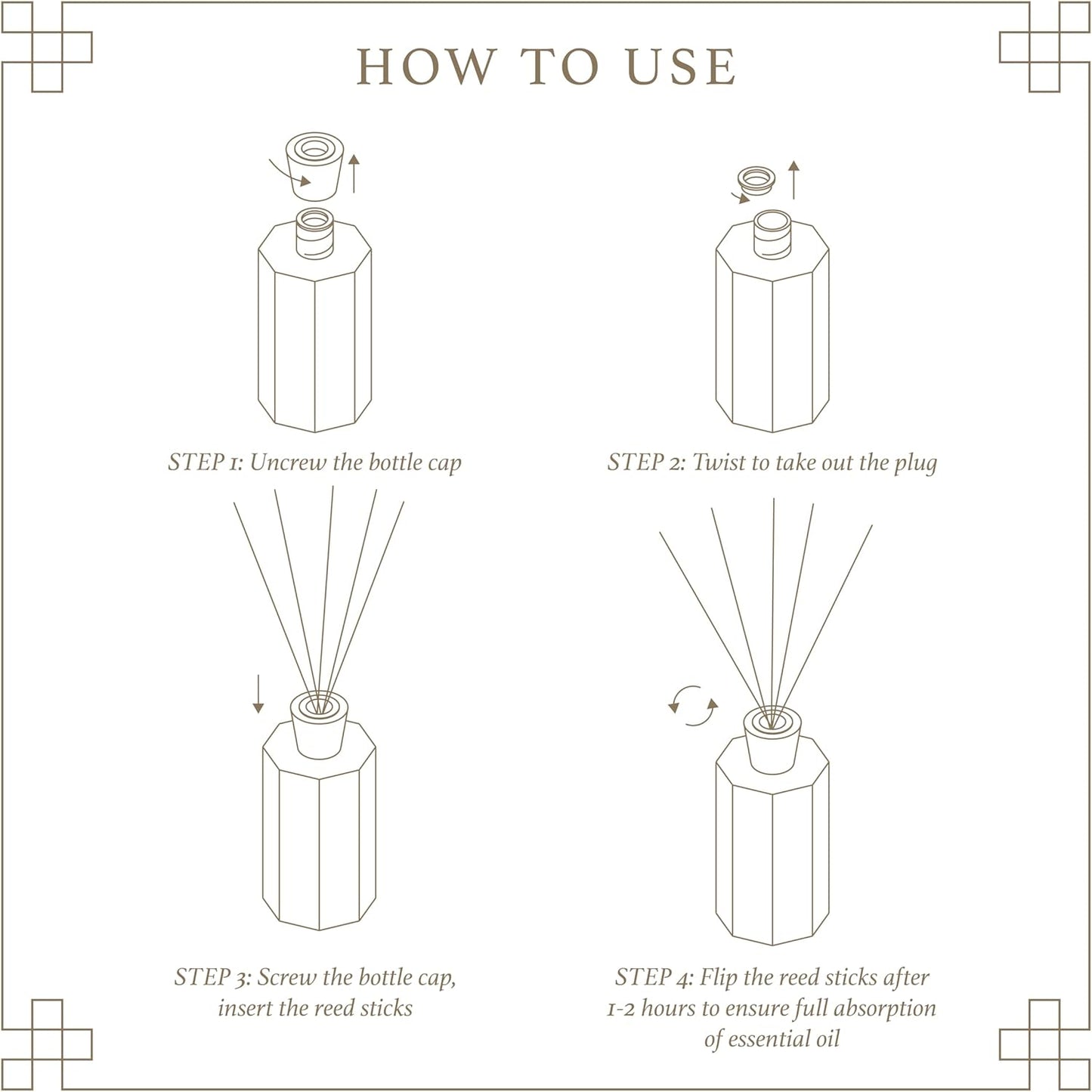 Reed Diffuser Set, 6.76 fl oz White Tea Scented Oil Diffuser, Home Fragrance with Reed Sticks for Bedroom, Office, Bathroom Shelf Decor & Gifts