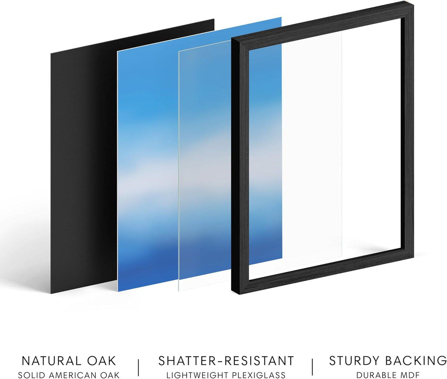 HAUS AND HUES Modern Abstract Wall Art - Blue and Green Living Room Art, Modern Artwork for Walls, Minimalist Picture for Living Room(Blue Tie-Dye, Black Frame, 11x14)