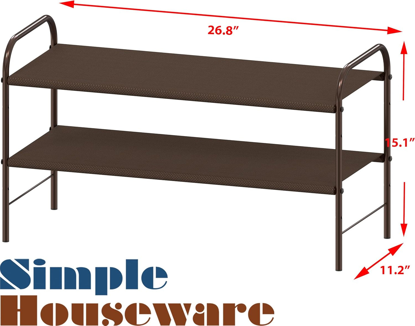 Simple Houseware 2-Tier Shoe Rack Storage Organizer, Bronze
