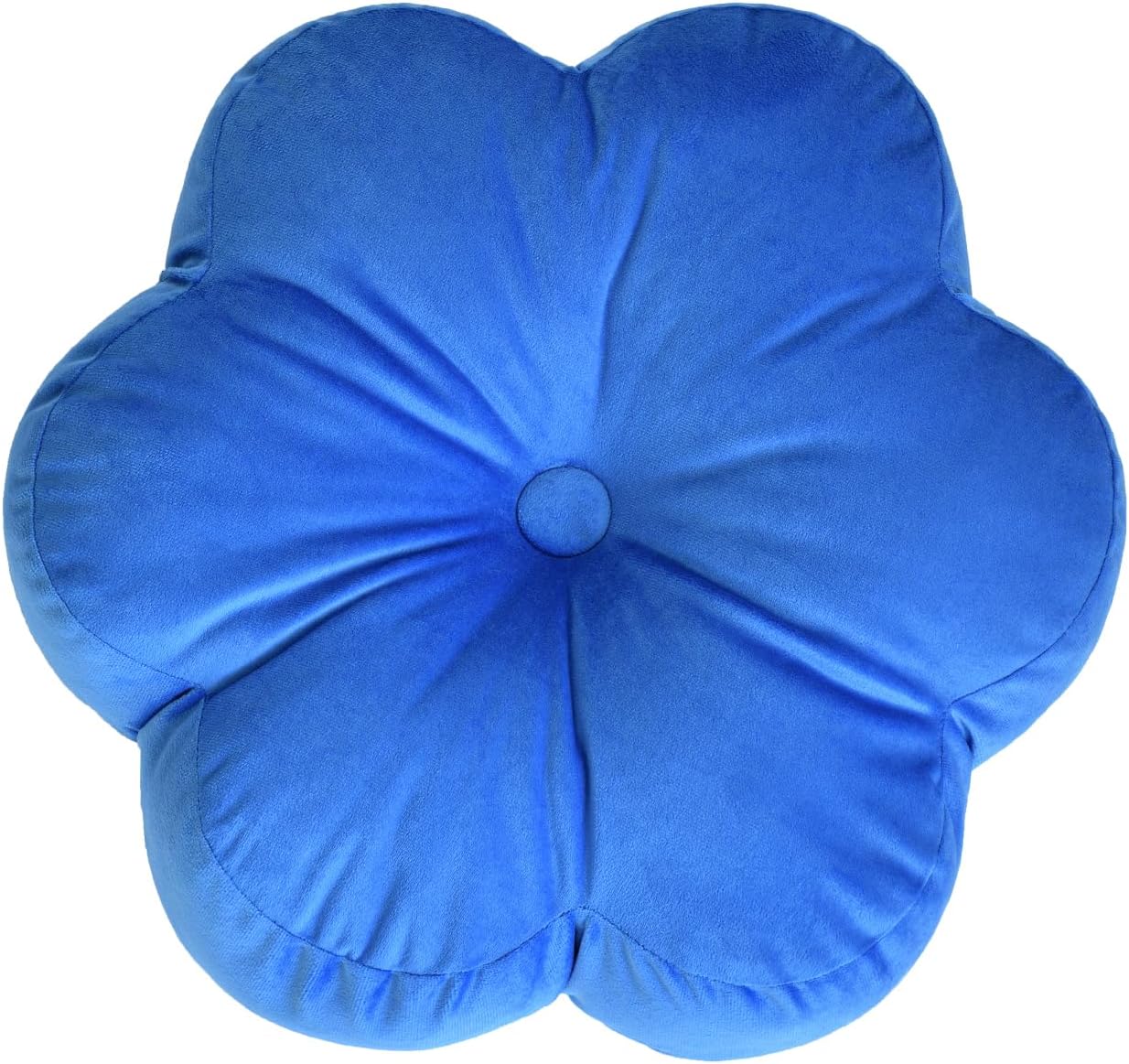 Xuyier Flower Pillow, Flower Shaped Throw Pillows with Velvet for Couch Bed Sofa Chair, Cute Home Decor Floor Seating Cushion Pillows for Living Room Bedroom(15 Inches, Blue)