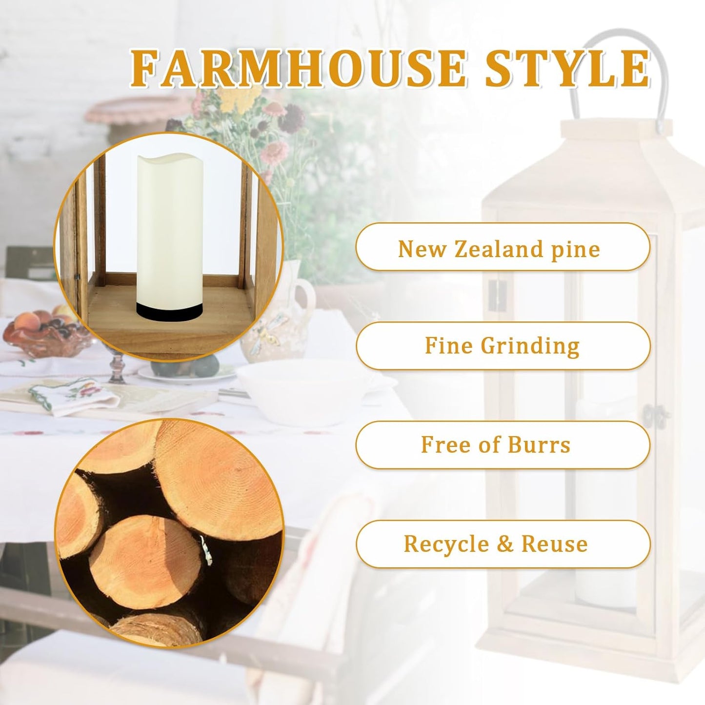 Bdor Large 22.5 Inch Decorative Lanterns with Flameless Pillar Candles, IP65 Waterproof Black Metal Lanterns for Home Decor, Indoor Outdoor, Front Porch, Garden, Farmhouse, Wedding Use