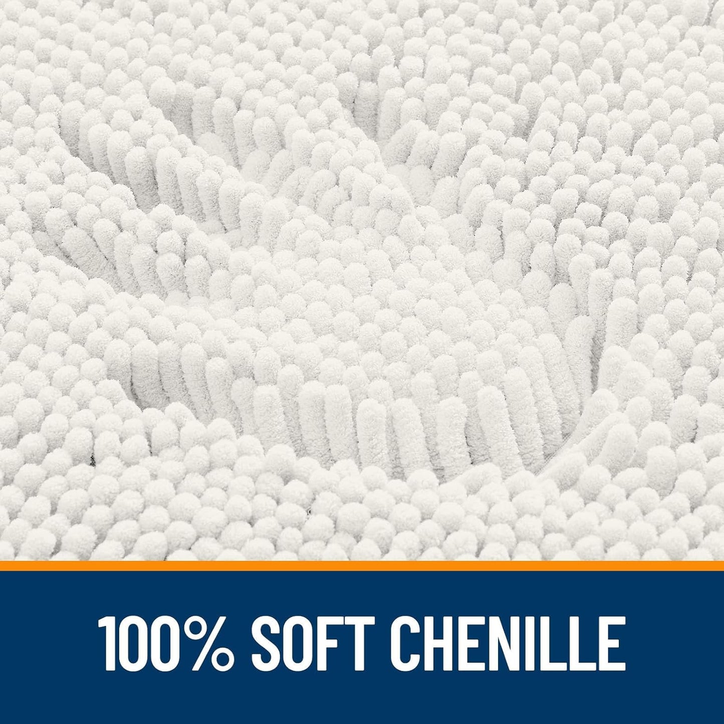 OLANLY Bathroom Rugs Sets 3 Piece, Soft Absorbent Chenille Bath Mats and U-Shaped Contour Toilet Rug, Quick Dry, Home Decor Accessories, Bath Mat Set for Bathroom (36"x24"+24"x16"+24"x20", Ivory)