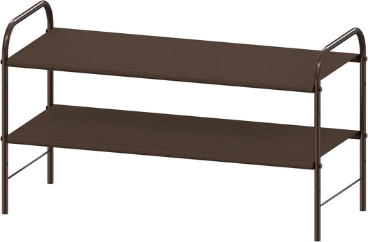 Simple Houseware 2-Tier Shoe Rack Storage Organizer, Bronze