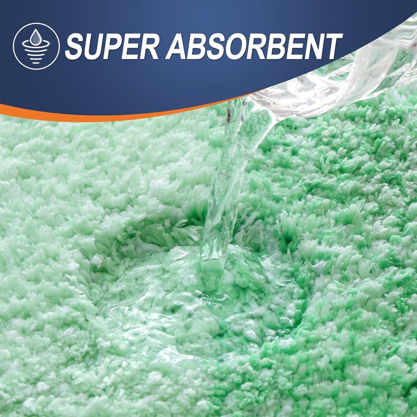 OLANLY Bathroom Rug Set 2 Piece, Soft Absorbent Microfiber Bath Rug Set, Non-Slip, Machine Wash Dry, Plush Shaggy Bath Mats for Bathroom (30"x20"+24"x16", Green)