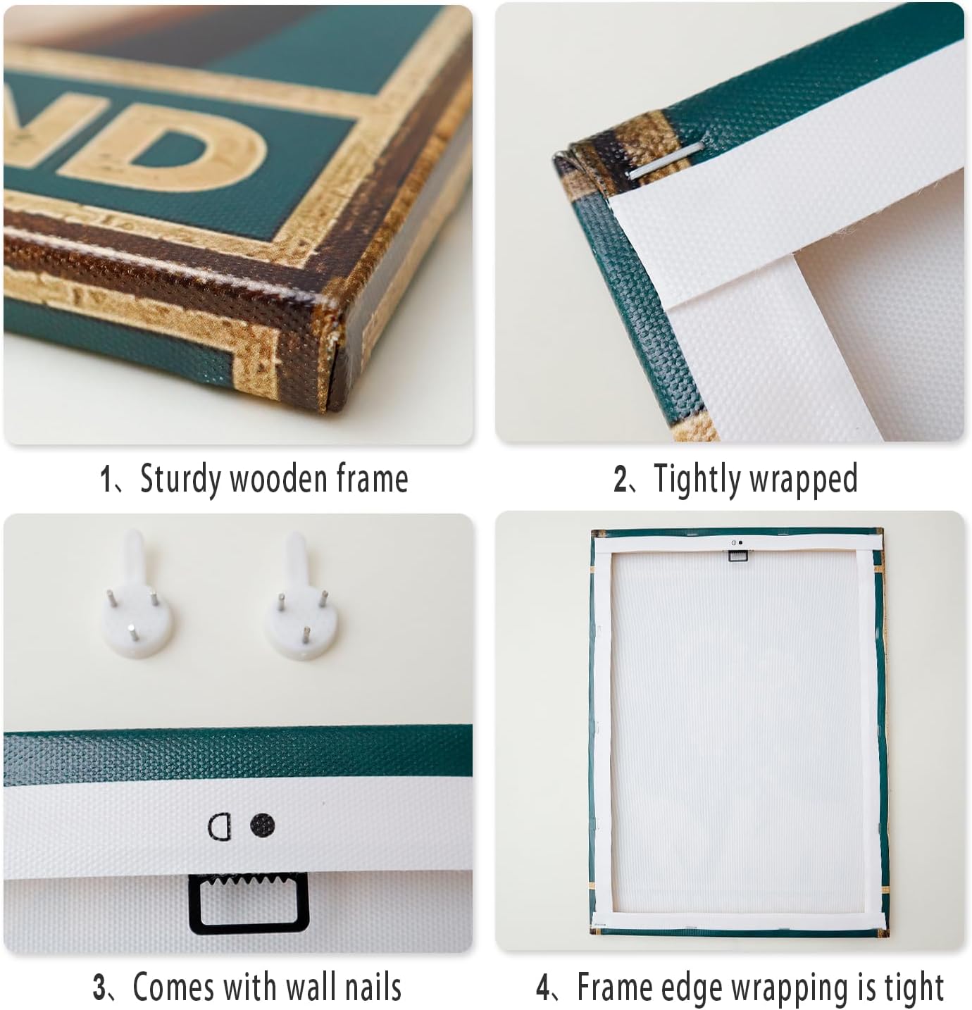 DIHSIEG Flower Canvas Wall Art Be Kind to Your Mind Vintage Poster Frameless Floral Can be hung on the Wall Heal Your Heart poster Wall Art Canvas(12x16 Dark Green)