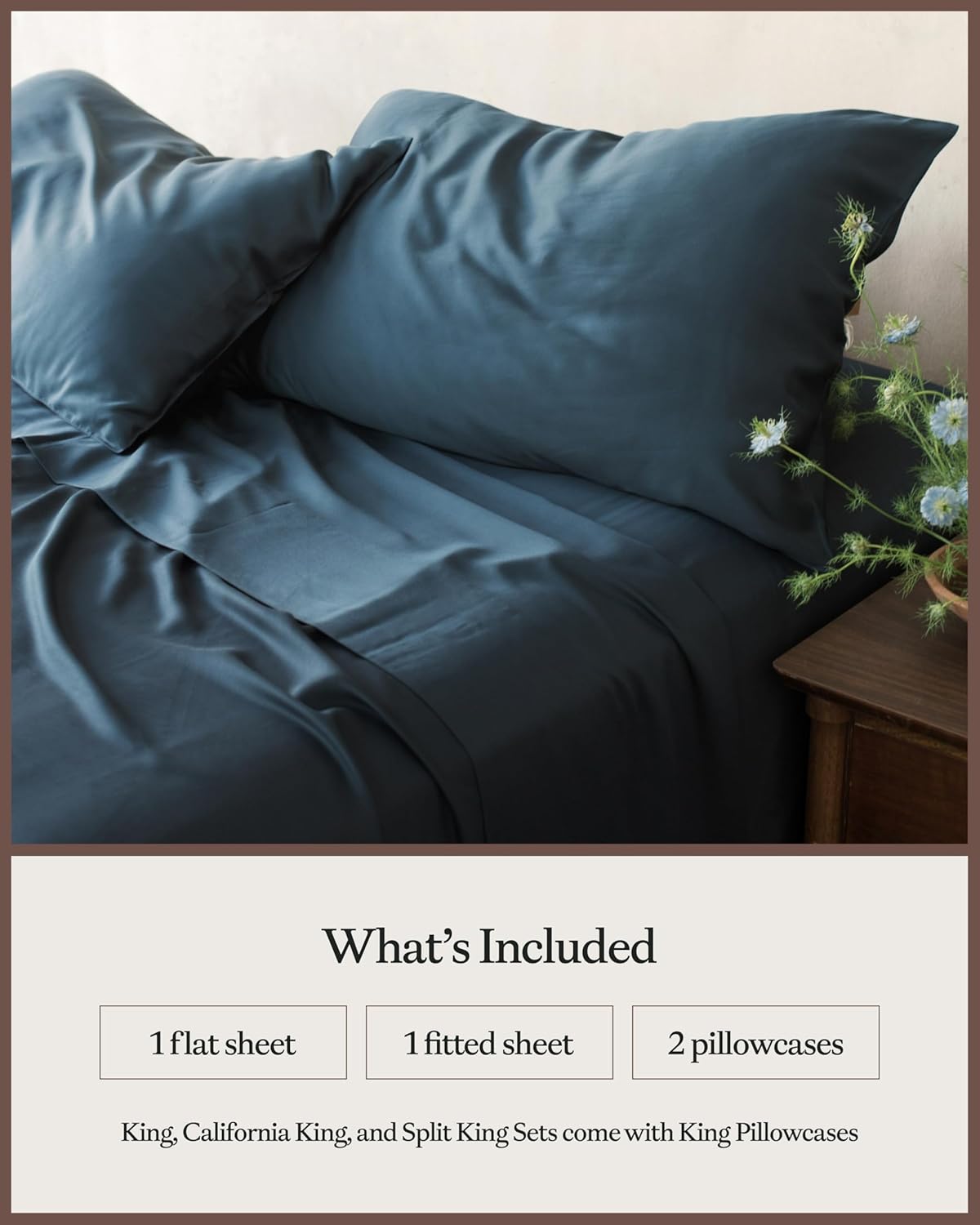 Cozy Earth Luxury Bed Sheet Set - 100% Viscose from Bamboo Fabric, Ultra-Soft & Breathable, Fits Regular & Deep Pocket Mattresses up to 20" - 4 Pieces Queen Sheet Set Pacific Blue