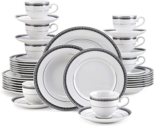 Mikasa Platinum Crown Cobalt 40-Piece Dinnerware Set, Service for 8