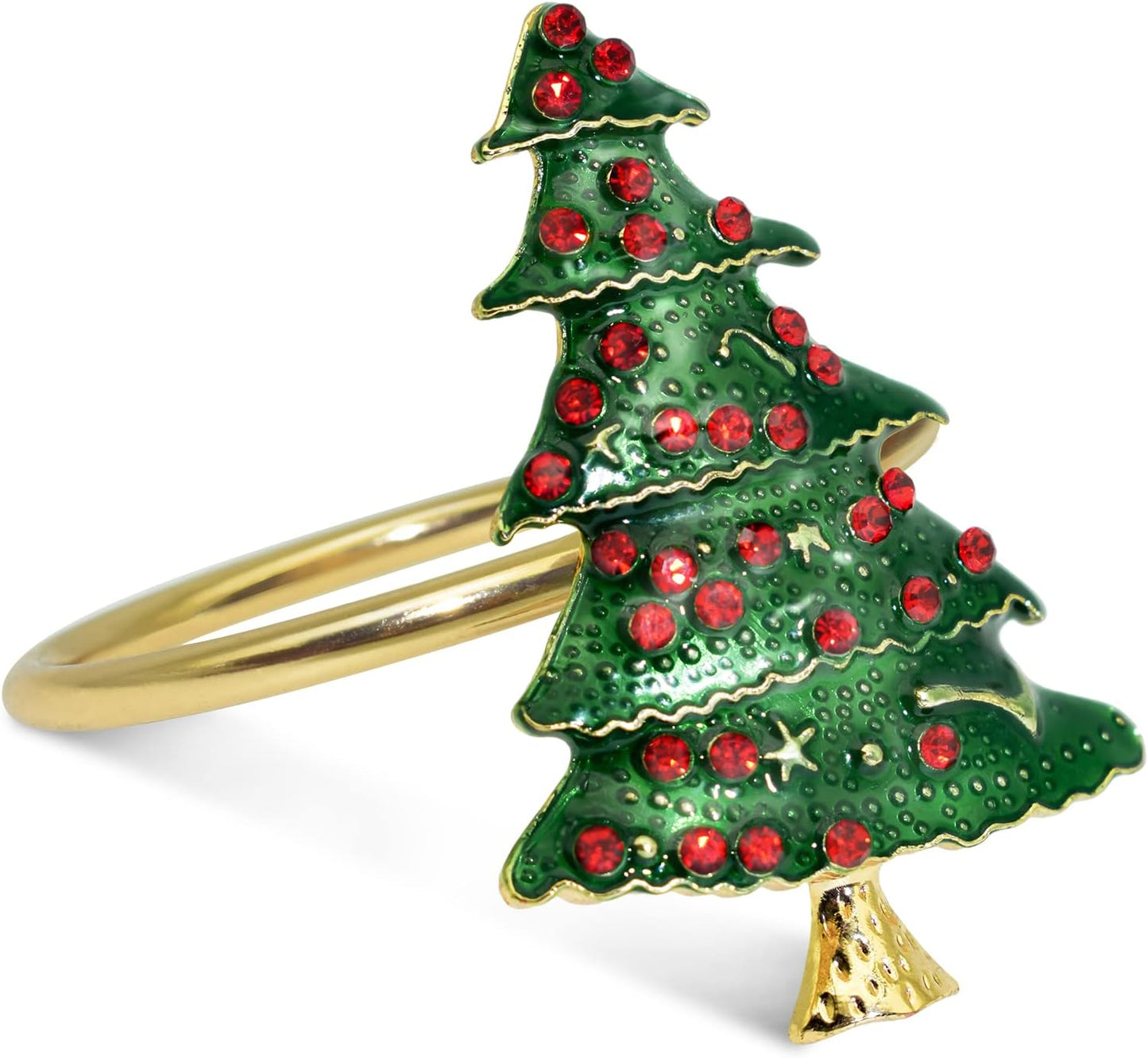 Legigo Set of 12 Christmas Tree Napkin Rings Set- Metal Xmas Napkin Ring Holders for Cloth Napkins, Christmas Holiday Party Dinner Table Decoration