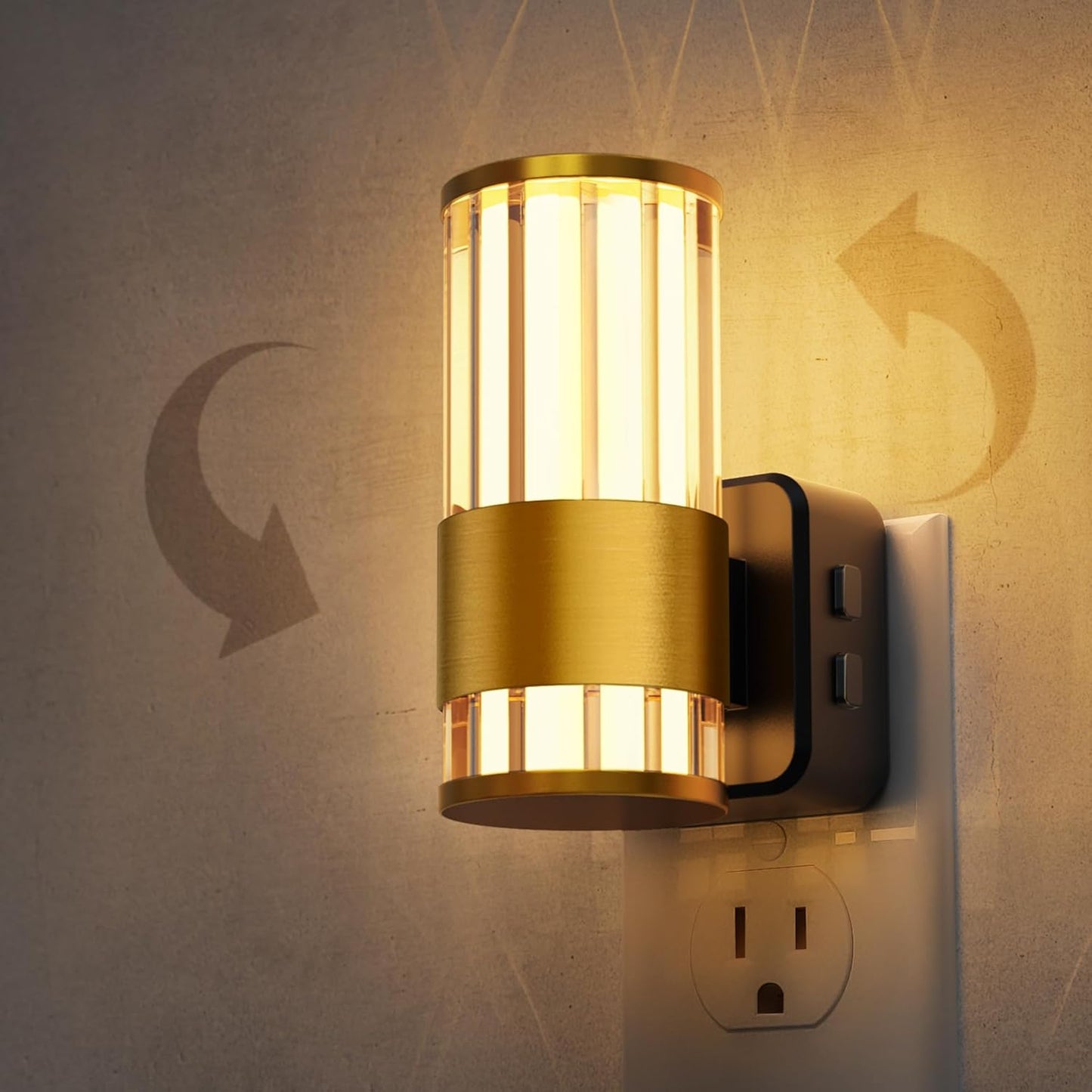 L LOHAS LED Night Light, Automatic Night Lights Plug into Wall, 0-100LM Adjustable Brightness LED Night Light, Dimmable Night Lights Plug in with Auto Light Sensor, for Bedroom Hallway Home Decor