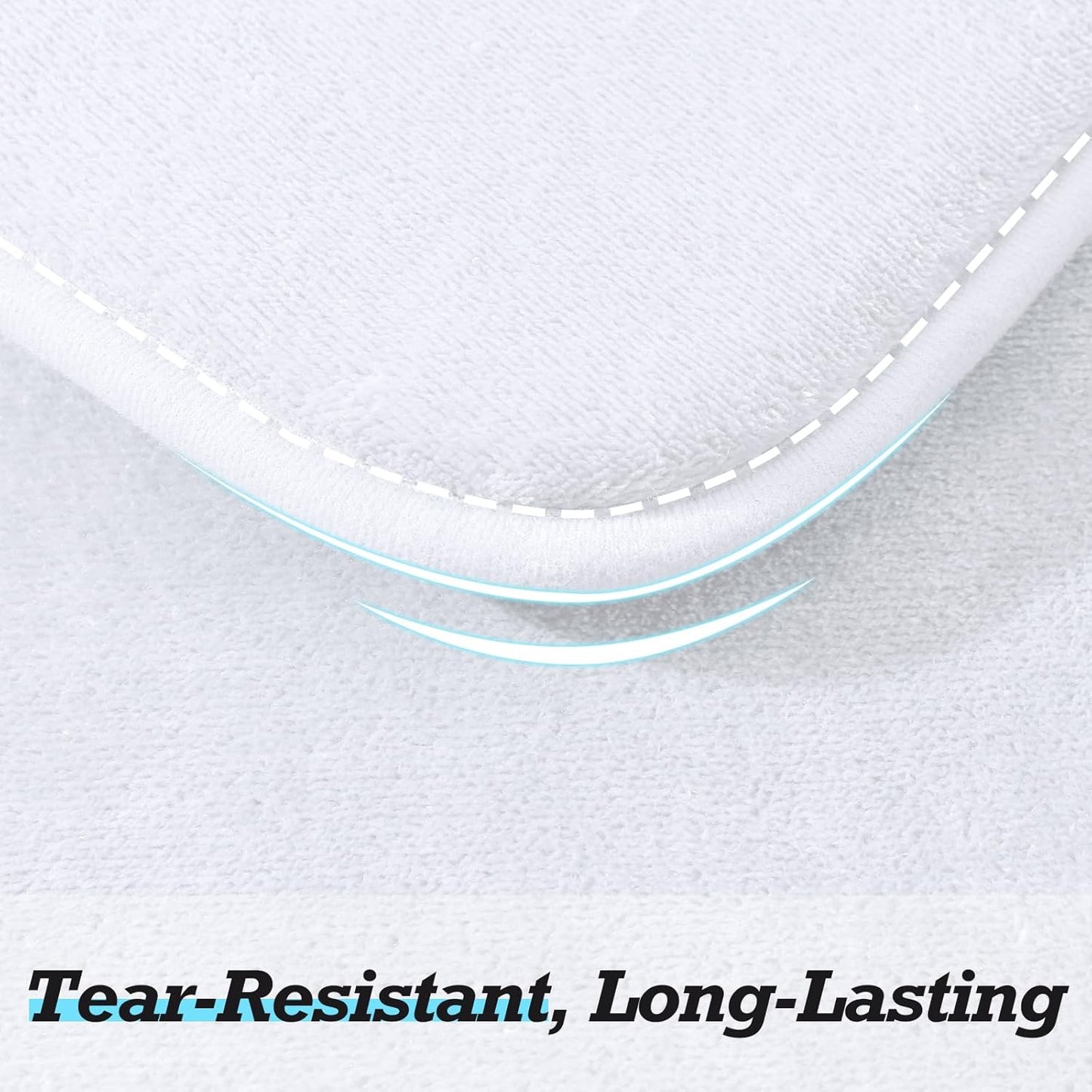 HUXMEYSON Bathroom Rugs Sets 3 Piece, Non-Slip & Quick Dry Bath Mat Set, Ultra Soft Velvet Bath Rugs for Bathroom, Toilet and Shower Floor, White