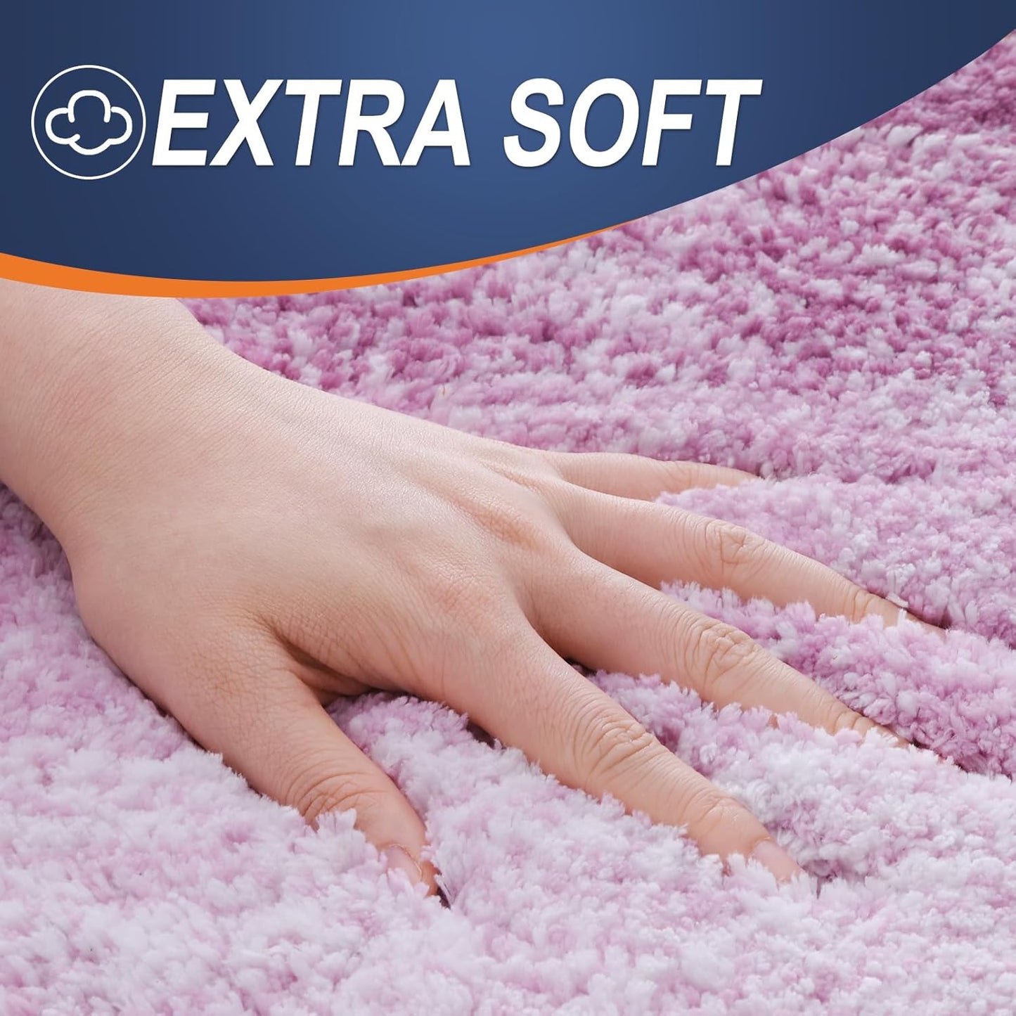 OLANLY Bathroom Rug Set 2 Piece, Soft Absorbent Microfiber Bath Mats and U-Shaped Contour Toilet Rug, Non-Slip, Machine Wash Dry, Plush Shaggy Bath Mats for Bathroom (24"x16"+24"x20", Pinkish-Purple)