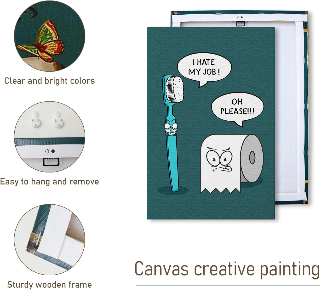 DIHSIEG Canvas Wall Art Print Frameless Floral Canvas Picture Poster, Motivational Wall Art Canvas Decor, Bedroom Canvas Prints, Dark Wall Art 12x16 Inch (dark green9)