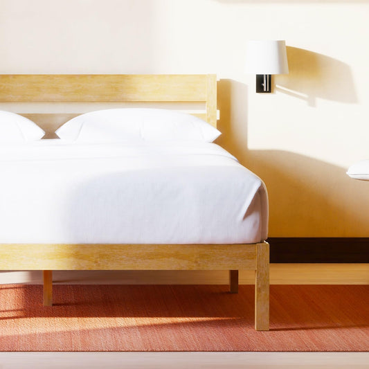 LIFEMENT Classic Wood Platform Bed Frame with Headboard, Essential, Noise Free, Under Bed Storage, No Box Spring Needed, Easy Assembly (Natural, King (U.S. Standard))