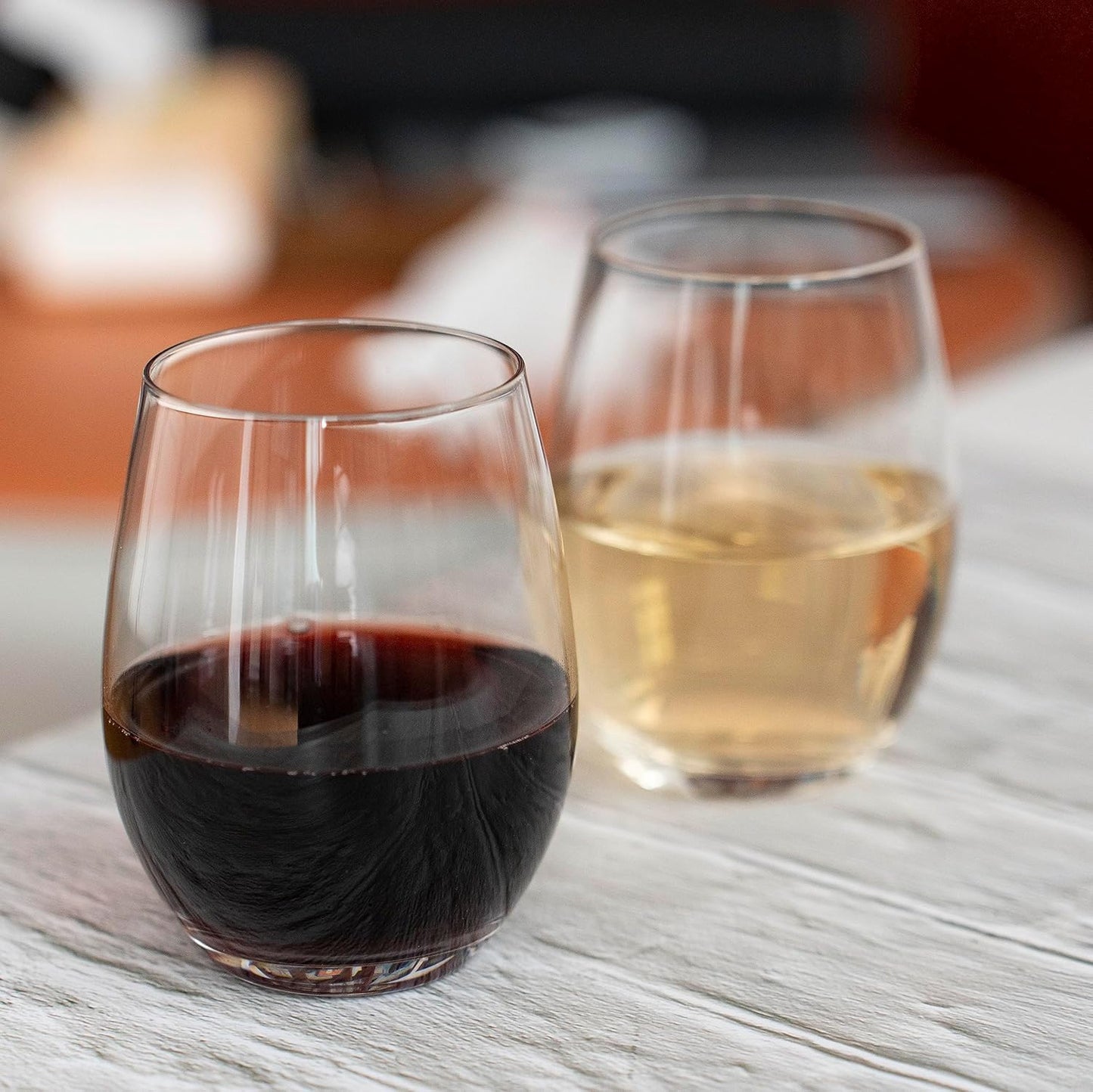 Premium Crystal Stemless Wine Glasses Set of 6, 15oz Lead-Free Red or White Wine Glass, Water Juice Glasses, All-Purpose Beverage Cups, Clear Drinking Tumblers in Gift Box, Dishwasher Safe