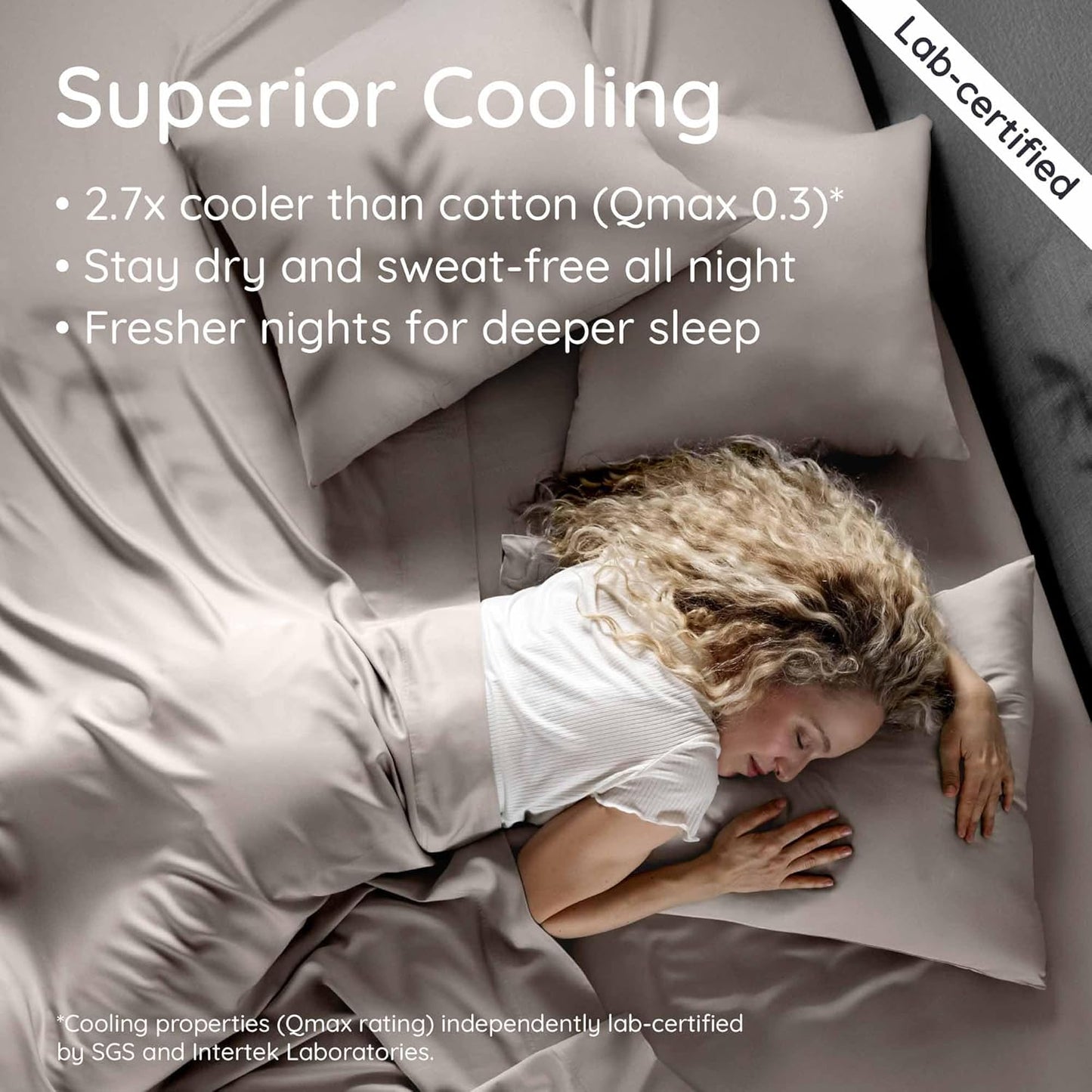 Bambaw California King Cooling Sheets Set 4pcs – 100% Viscose Derived from Bamboo Sheets Extra Deep Pockets, Soft & Breathable Bedding Set, Fits Up to 16'' with Elastic Corner Straps (Sand)