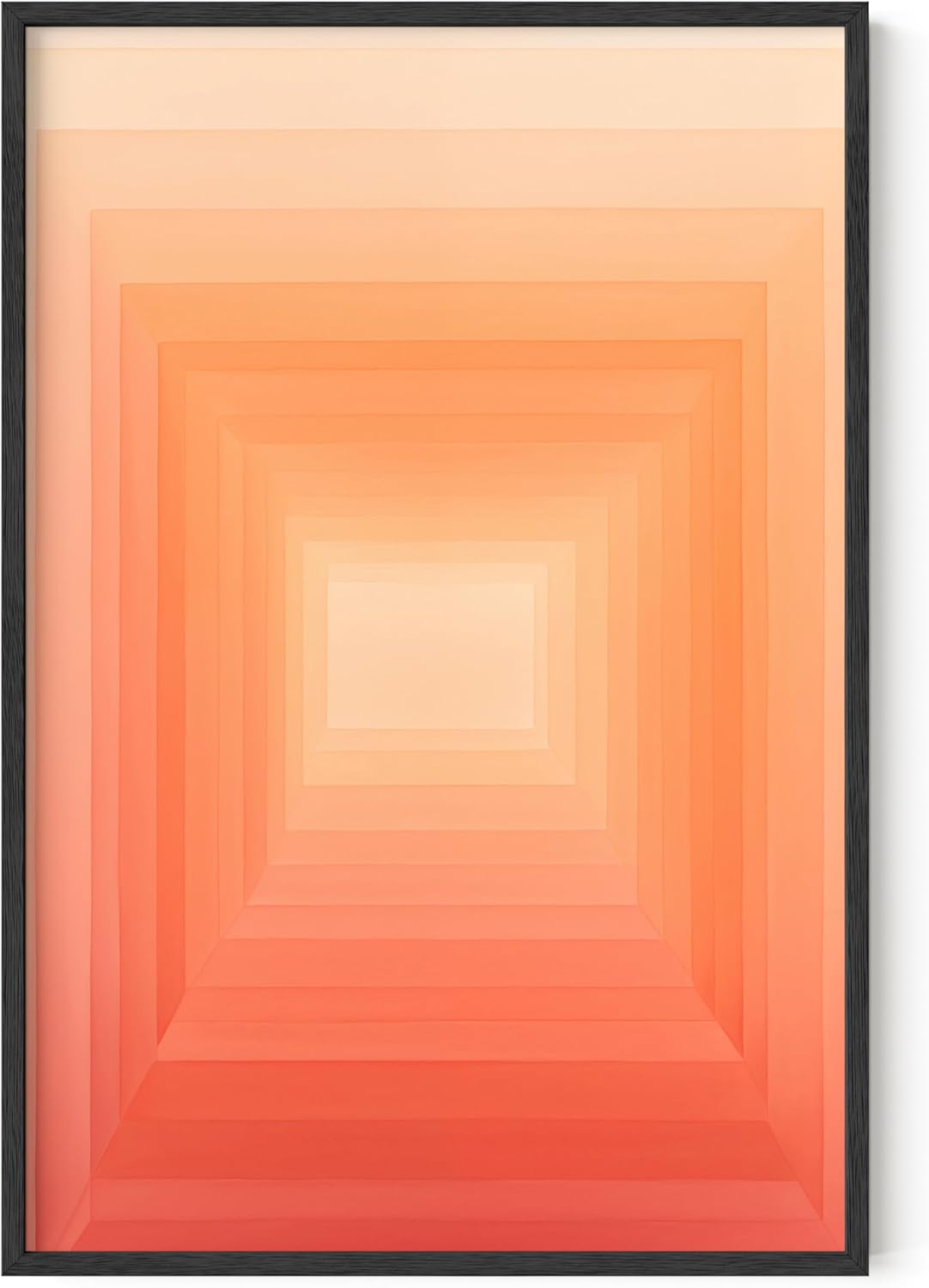 HAUS AND HUES Pink Geometric 2 Art Print with Black Oak Frame 24x36
