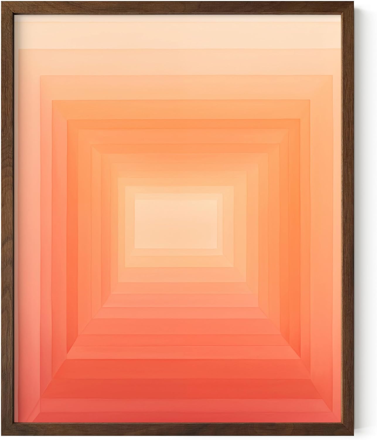 HAUS AND HUES Pink Geometric 2 Art Print with Walnut Oak Frame 16x20