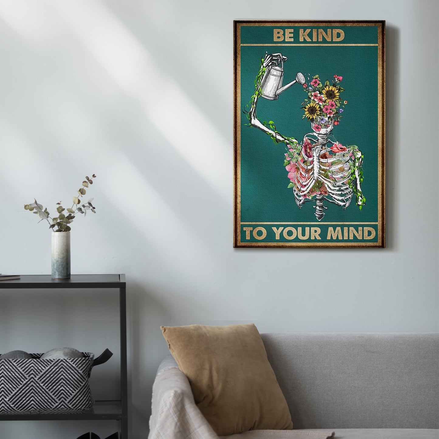 DIHSIEG Inspirational Canvas Wall Art Funny Bathroom Wall Art Print Poster, Frameless Canvas Decor,with Hook, Can be Placed on the Table,Motivational Prints,Dark 12x16 Inch