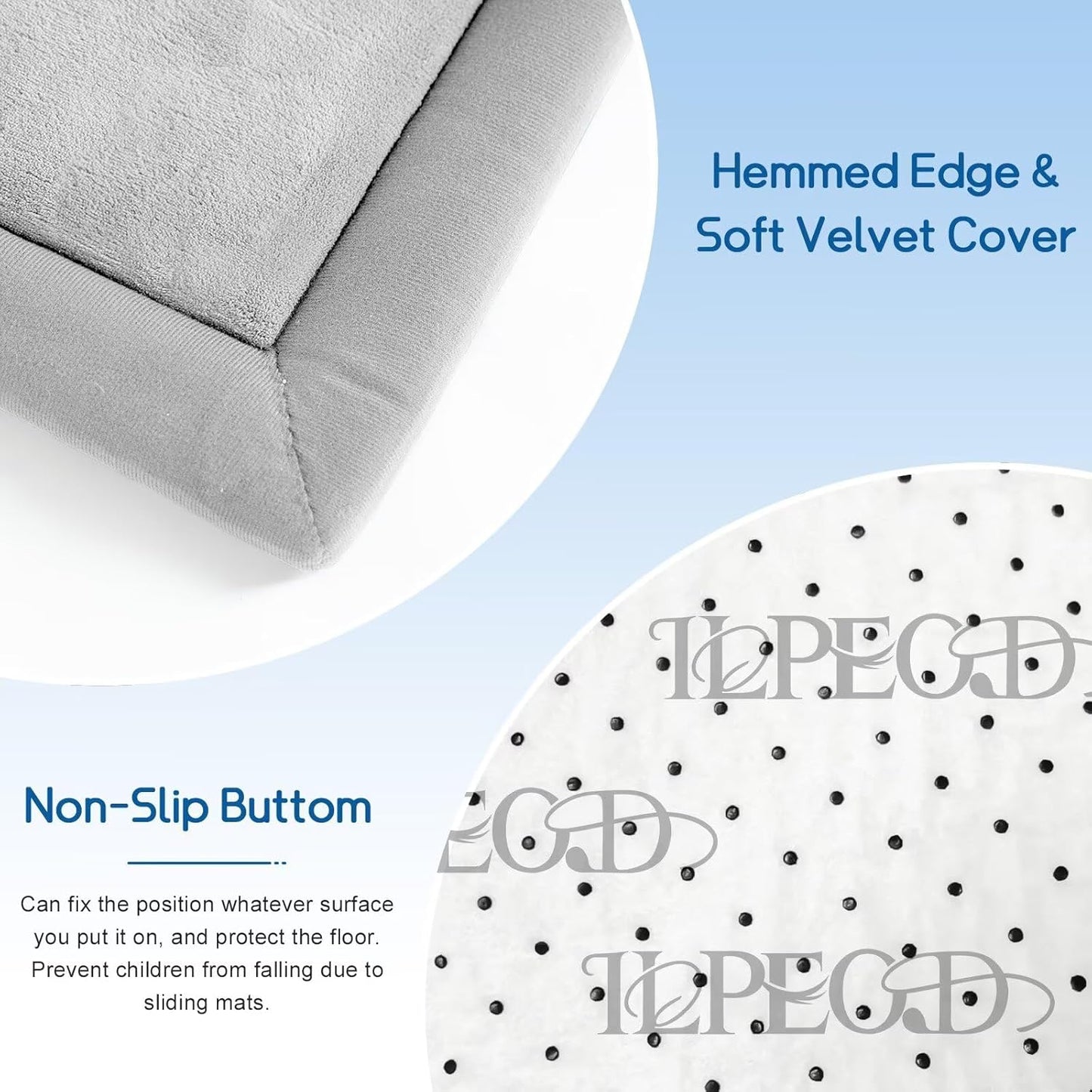 Baby Play Mat for Floor Tummy Time Nursery Rug Muscle Mat Area Playroom Rug Tatami 4'11x3'28" Memory Foam 1.3" Thick Crawling For Babies,Toddlers, Infants, Kids(Light Gray)