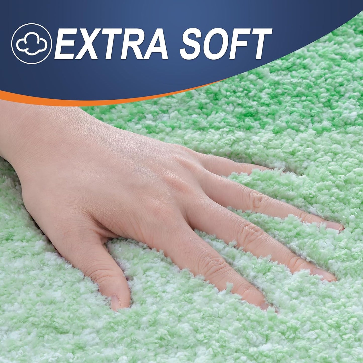 OLANLY Bathroom Rug Set 2 Piece, Soft Absorbent Microfiber Bath Rug Set, Non-Slip, Machine Wash Dry, Plush Shaggy Bath Mats for Bathroom (30"x20"+24"x16", Green)