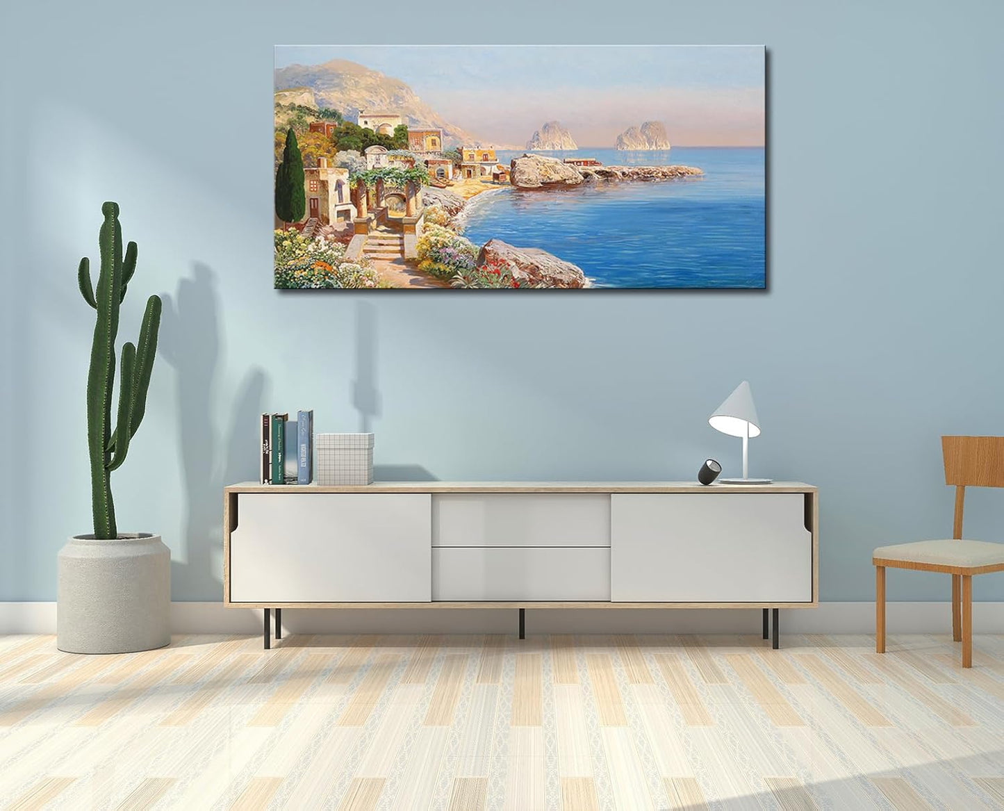 msspart Vintage Mediterranean Landscape by Gottfried Arnegger Canvas Wall Art Farmhouse Country Painting Picture Nature Artwork Poster Decor for Bedroom Living Room Office 20"x40"