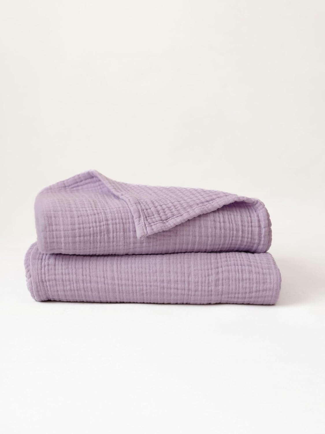 Muslin Bath Towels Pack of 2-32"x67" Inch Large Size, 100% Turkish Cotton, Thin, Soft, Quick-Dry, Lint-Free, Muslin Bathroom Towels (Lilac, Pack of 2 Bath Towels)