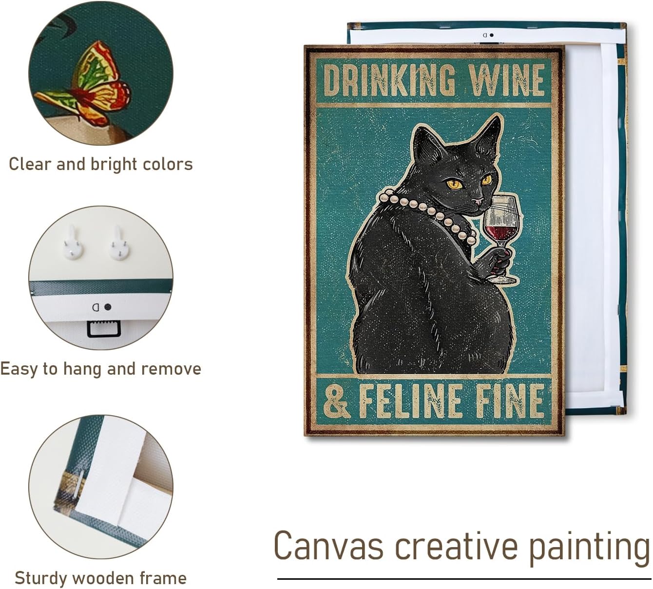 DIHSIEG Inspirational Canvas Wall Art Funny Bathroom Wall Art Print Poster, Frameless Canvas Decor,with Hook, Can be Placed on the Table,Motivational Prints,Dark 12x16 Inch