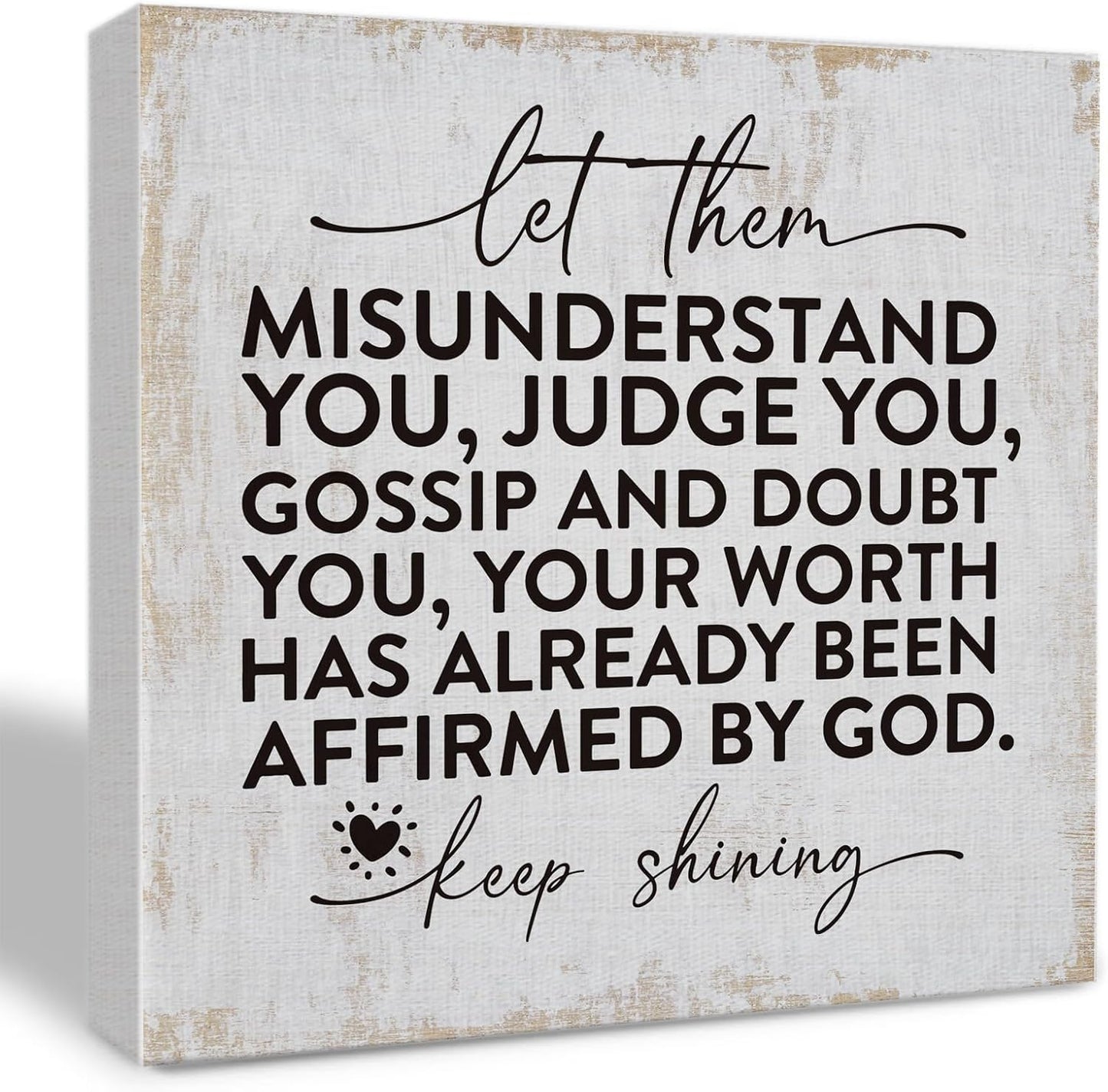 Inspirational Therapy Office Decor Canvas Wall Art Framed Painting Prints Wall Decor Rustic Motivational Decorative Mental Health Decorations for Bathroom Home Office Accessories,11.8x11.8 Inch