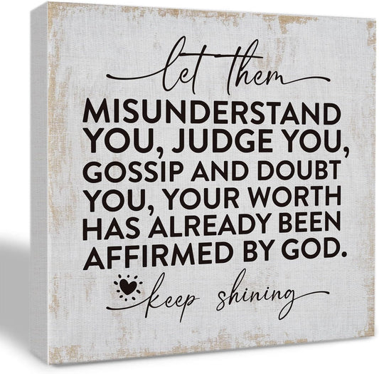 Inspirational Therapy Office Decor Canvas Wall Art Framed Painting Prints Wall Decor Rustic Motivational Decorative Mental Health Decorations for Bathroom Home Office Accessories,11.8x11.8 Inch