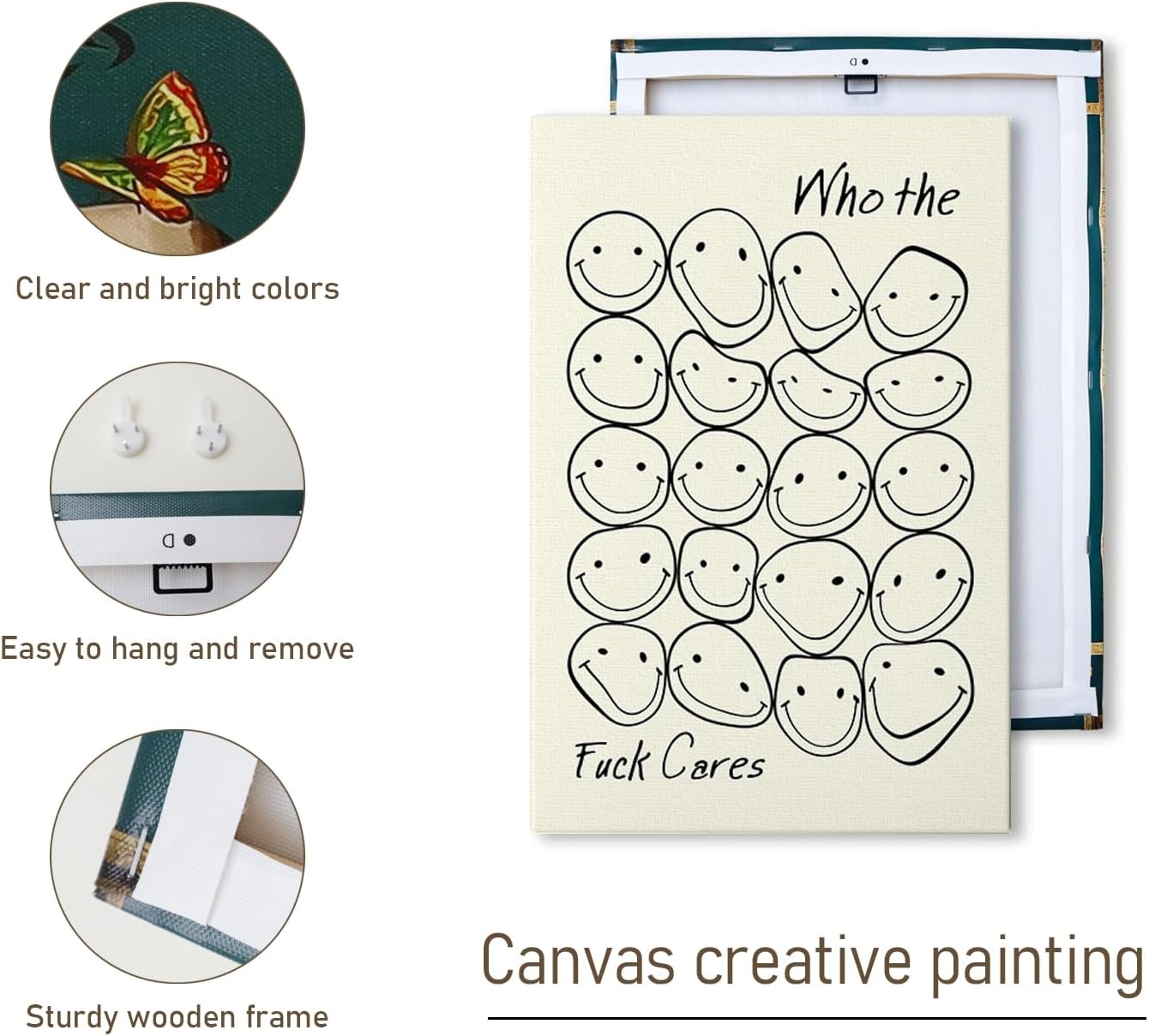 DIHSIEG Canvas Wall Art Print Frameless Floral Canvas Picture Poster, Motivational Wall Art Canvas Decor, Bedroom Canvas Prints, Dark Wall Art 12x16 Inch (dark green8)