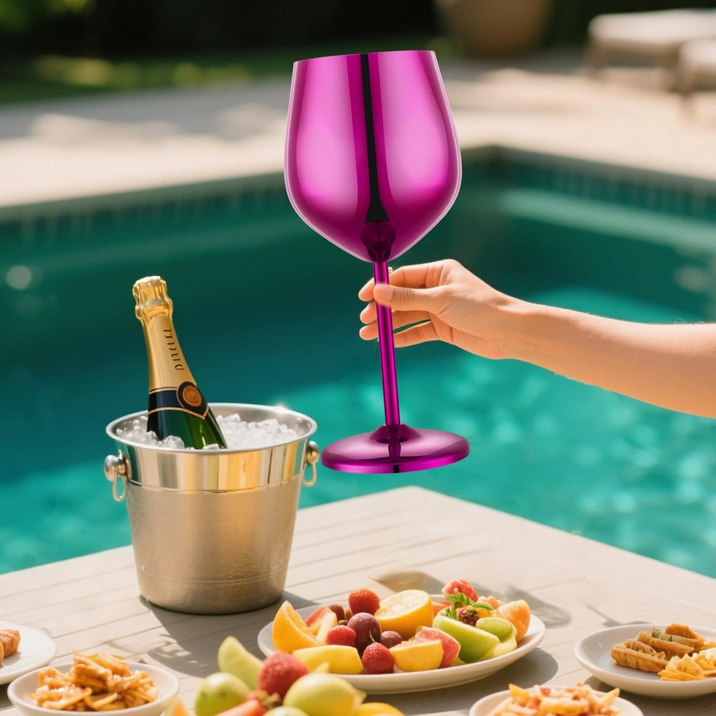 Stainless Steel Wine Glasses Set of 4 Unbreakable Purple Wine Glass 18 oz Unique Metal Wine Goblets for Outdoor, Travel, Camping, Pool, Ideal Gift for Wine Lovers