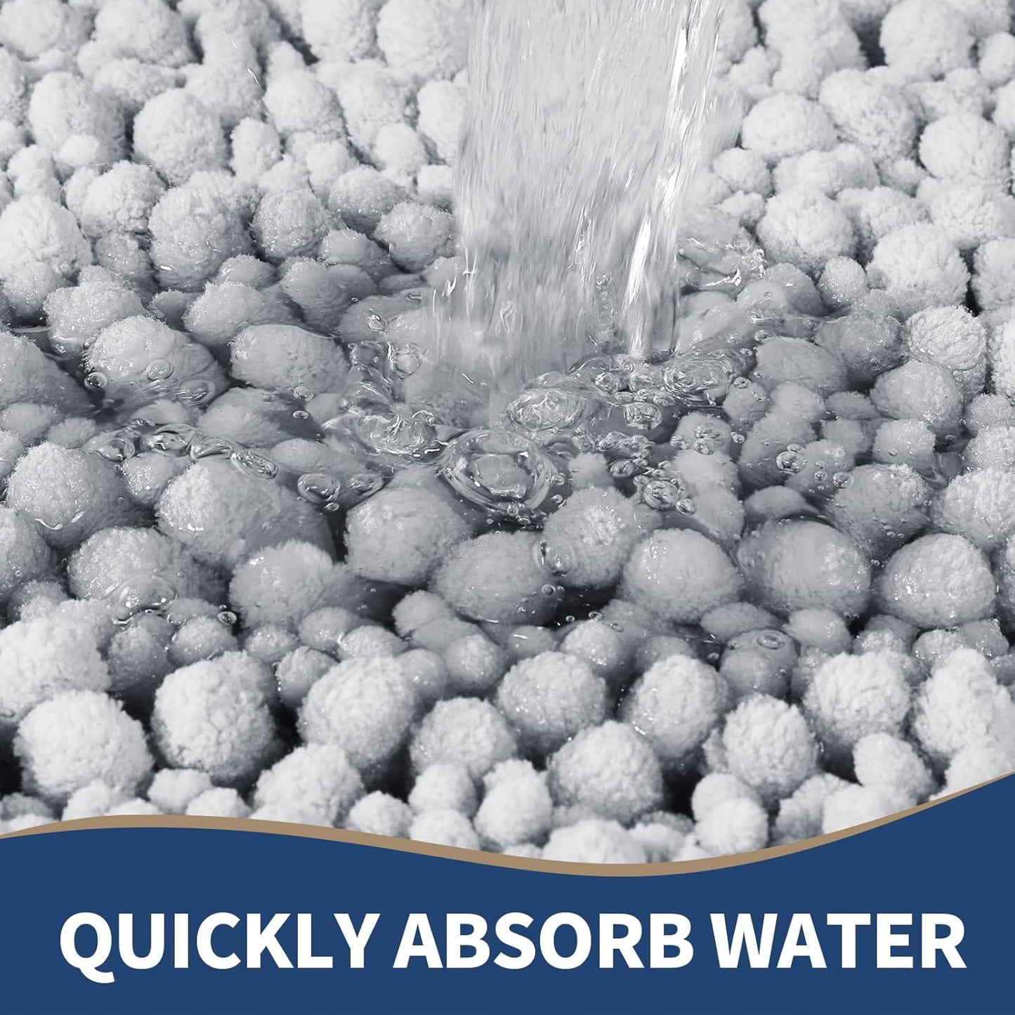 Yimobra Bathroom Rugs Sets 2 Piece - Quick Dry Extra Thick Luxury Chenille Bath Mat, Non Slip Super Absorbent for Tub Shower Sink, Machine Washable Shaggy Floor Mat, 32"x20"+24"x17" Inch, Silver