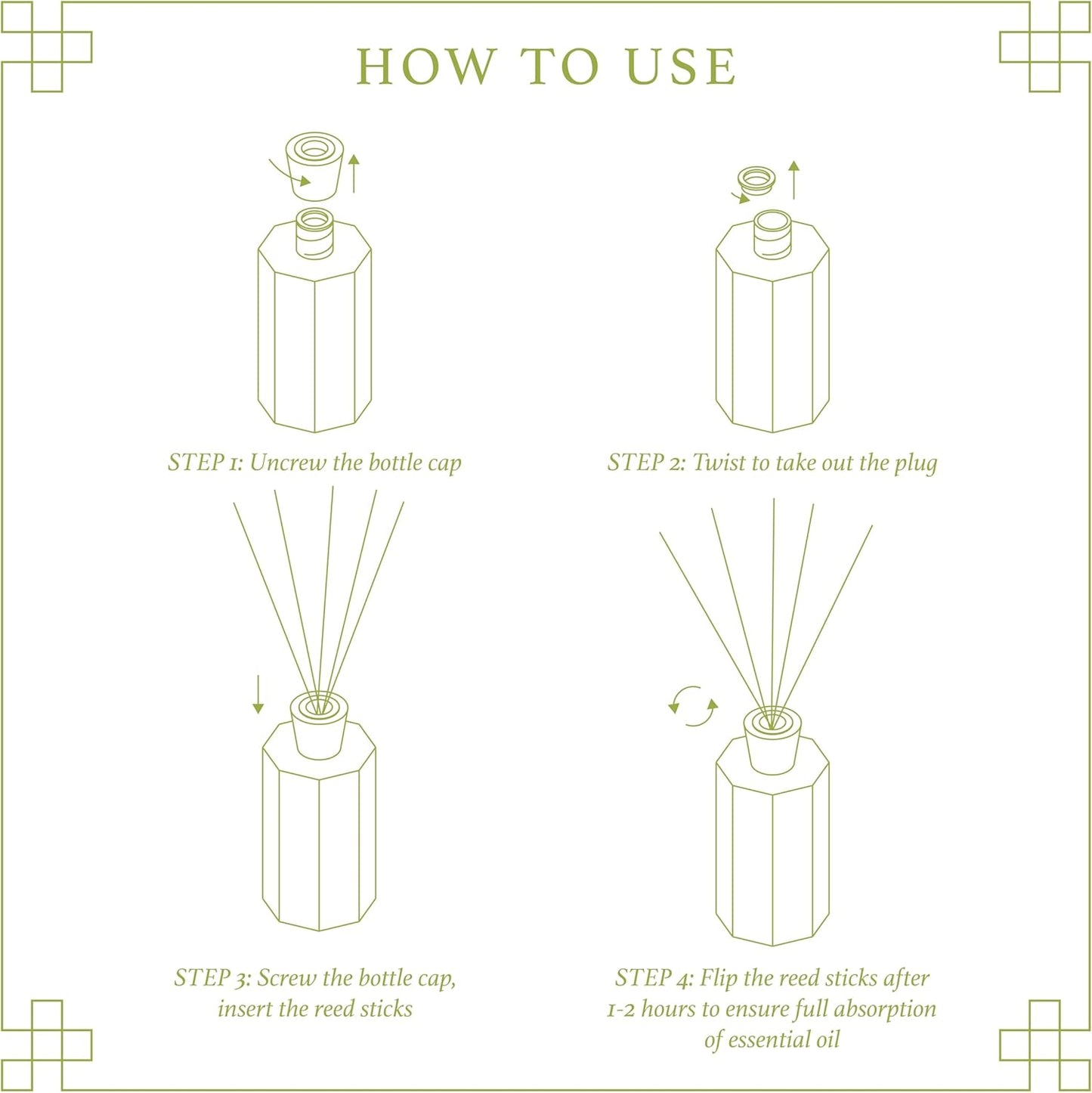 Reed Diffuser Set, Lime Scented Oil Diffuser, 6.76 fl oz (200 ml) Home Fragrance Diffuser with Reed Sticks, Air Fresheners for Home, Bathroom Shelf Decor