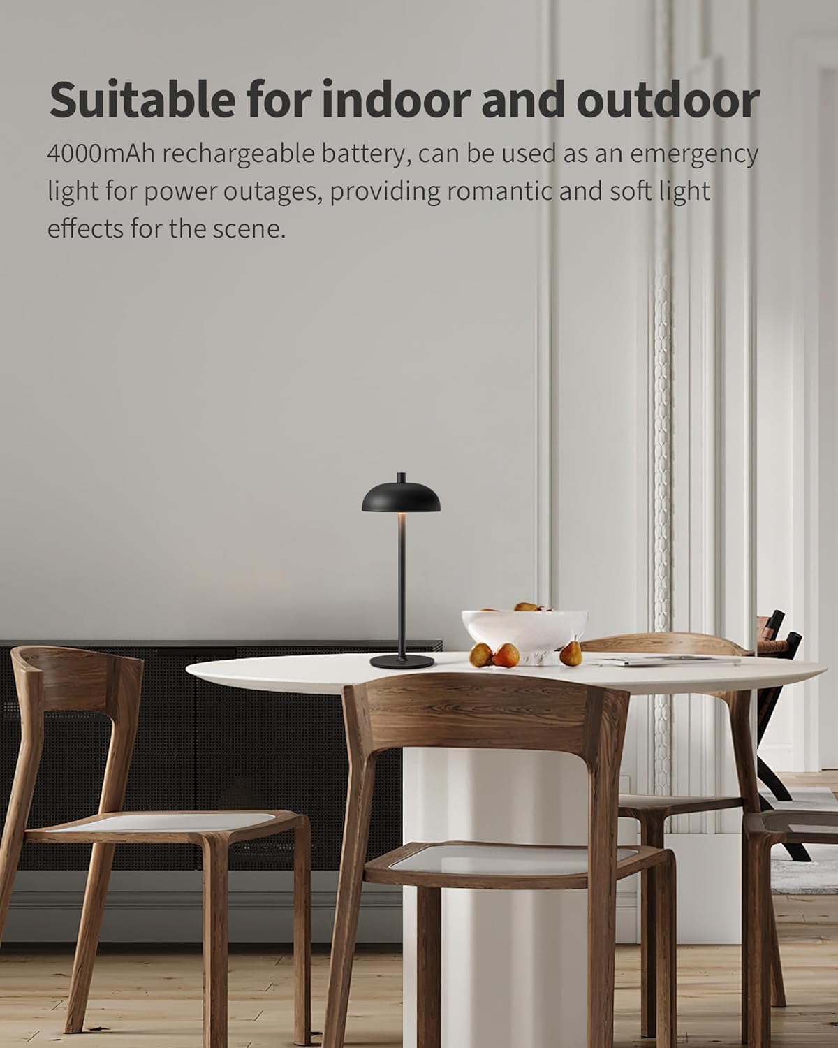 Cordless LED 12" Small Table Lamps Set of 2, Modern Portable Desk Lamp, 3 Color Dimming Rechargeable Battery Lights for Bedroom, Outdoor, Restaurant, Bedside, Baby Night Light, Gifts (Black)