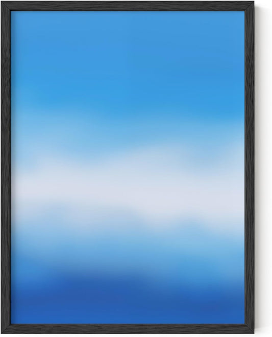 HAUS AND HUES Modern Abstract Wall Art - Blue and Green Living Room Art, Modern Artwork for Walls, Minimalist Picture for Living Room(Blue Tie-Dye, Unframed, 12x16)