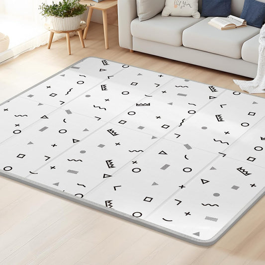 Baby Play Mat - 79" x 71" Extra Large, Foldable, Waterproof, Reversible for Indoor & Outdoor