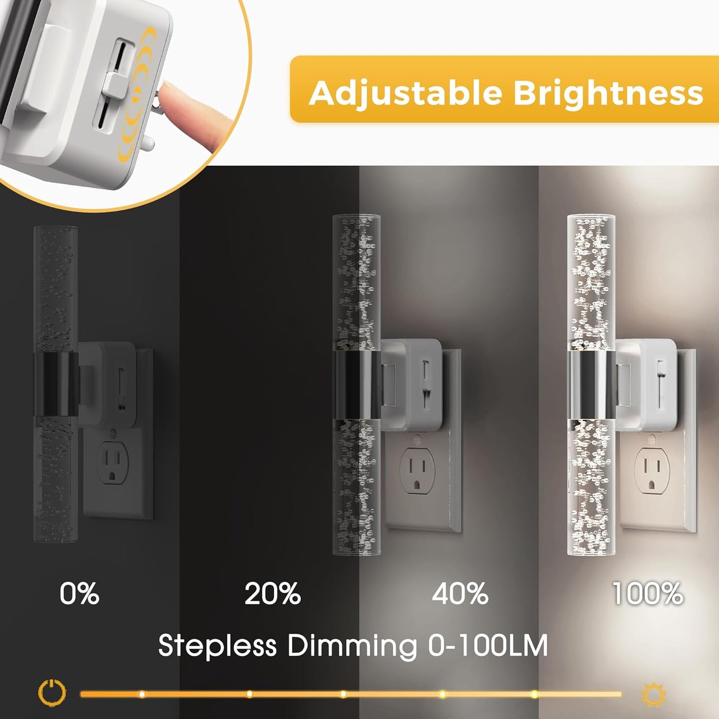 L LOHAS LED Bright Night Light, Night Lights Plug into Wall, 180° Rotating, Auto Light Sensor, Daylight White 5000K, Dimmable Nightlights for Bedroom Bathroom Hallway, 1 Pack