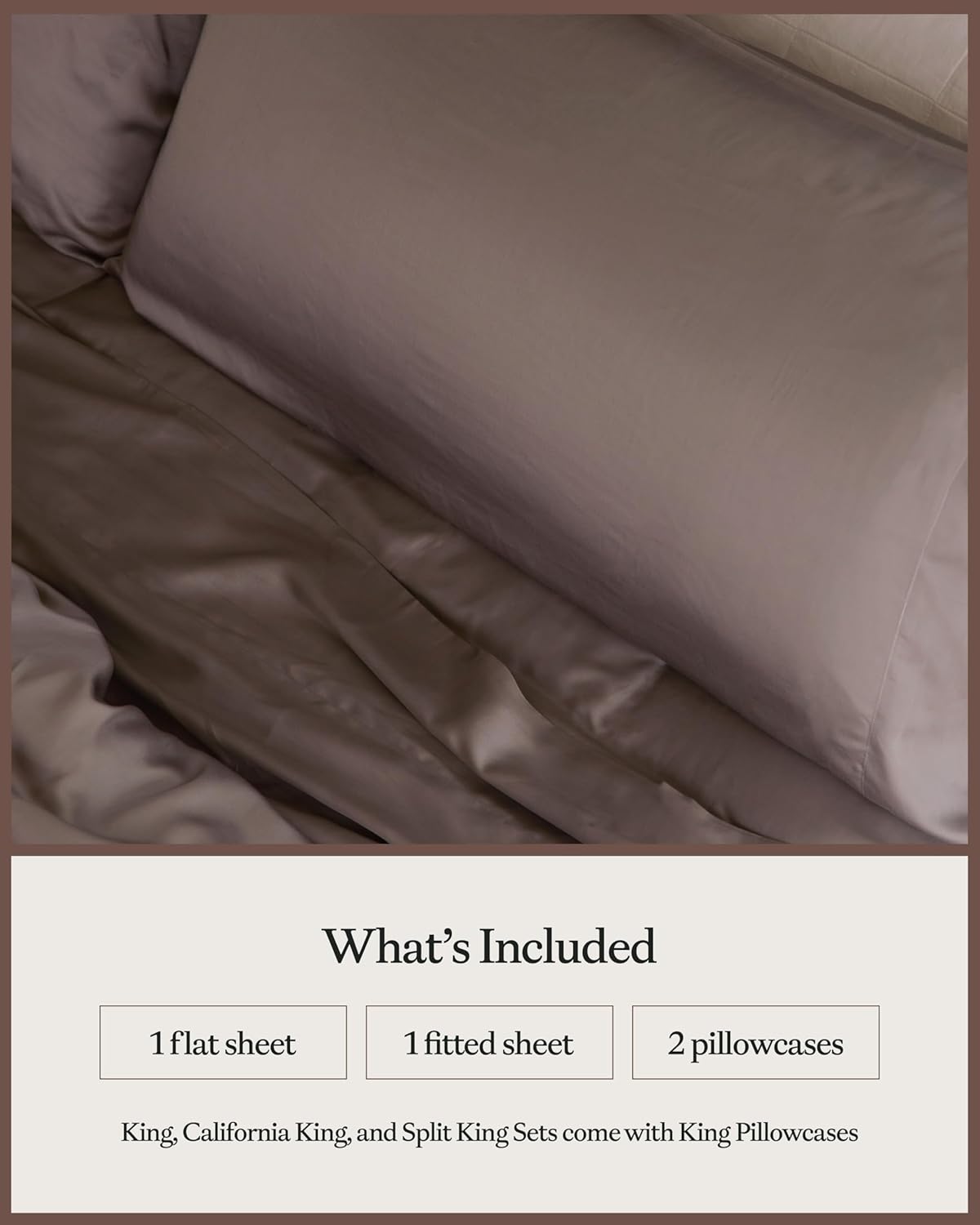 Cozy Earth Luxury Bed Sheet Set - 100% Viscose from Bamboo Fabric, Ultra-Soft & Breathable, Fits Regular & Deep Pocket Mattresses up to 20" - 4 Pieces California King Sheet Set Walnut
