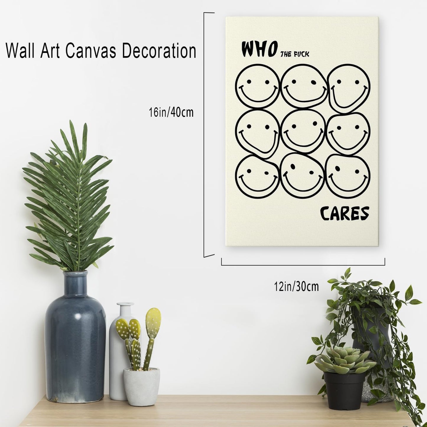 DIHSIEG Inspirational Canvas Wall Art Funny Bathroom Wall Art Print Poster, Frameless Canvas Decor,with Hook, Can be Placed on the Table,Motivational Prints,Dark 12x16 Inch